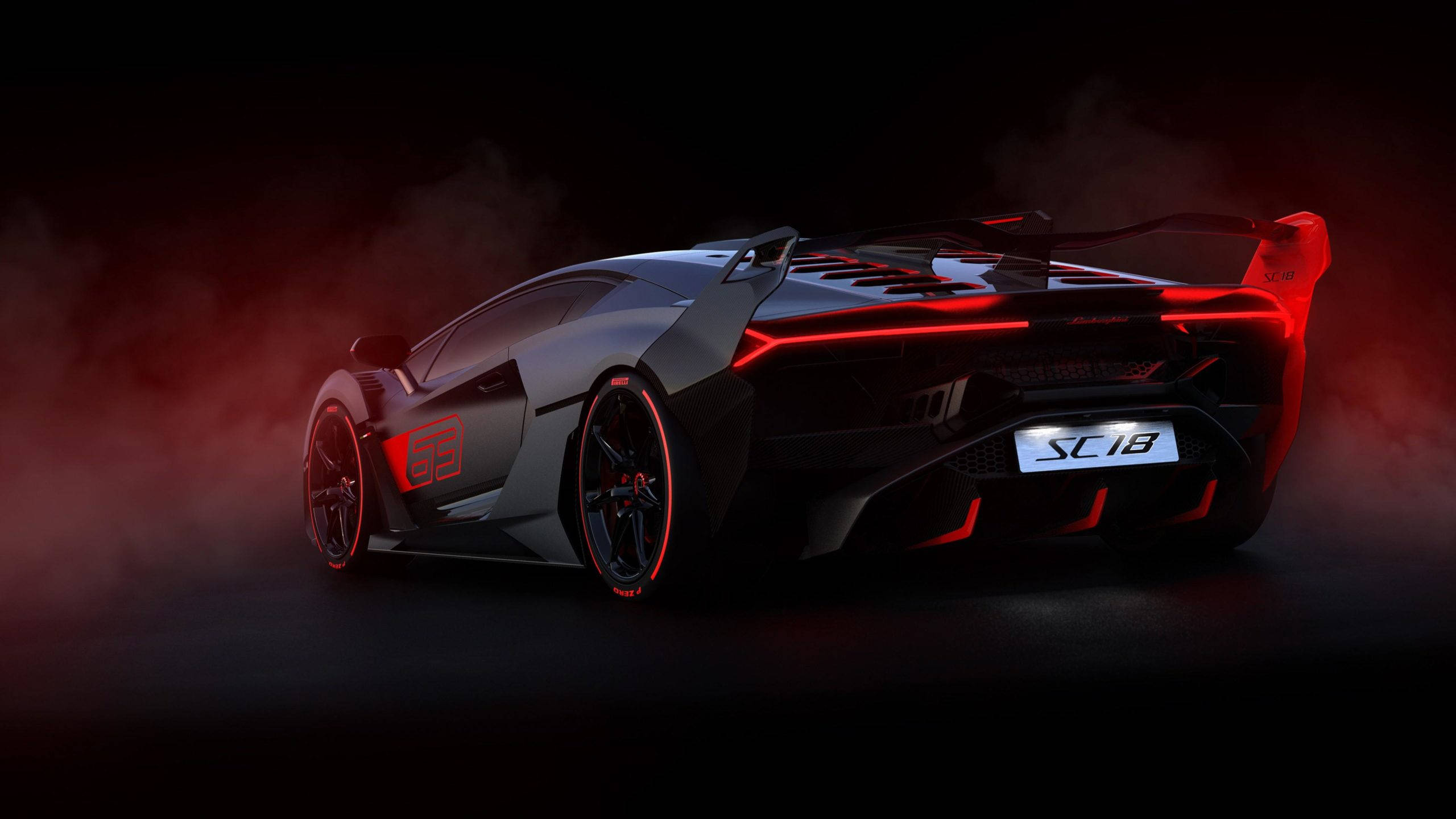 2560x1440 Car Red And Black Lamborghini Aventador Background