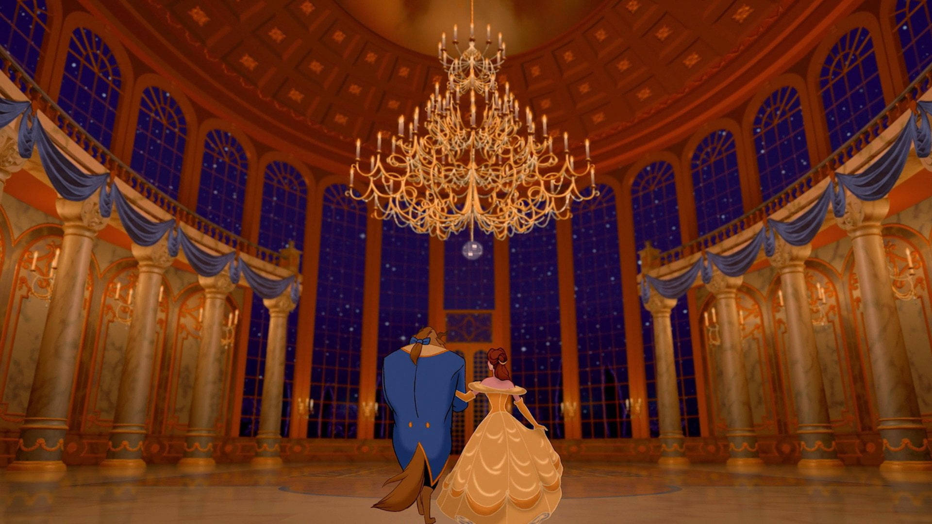 2560x1440 Disney Beauty And The Beast Dance Background