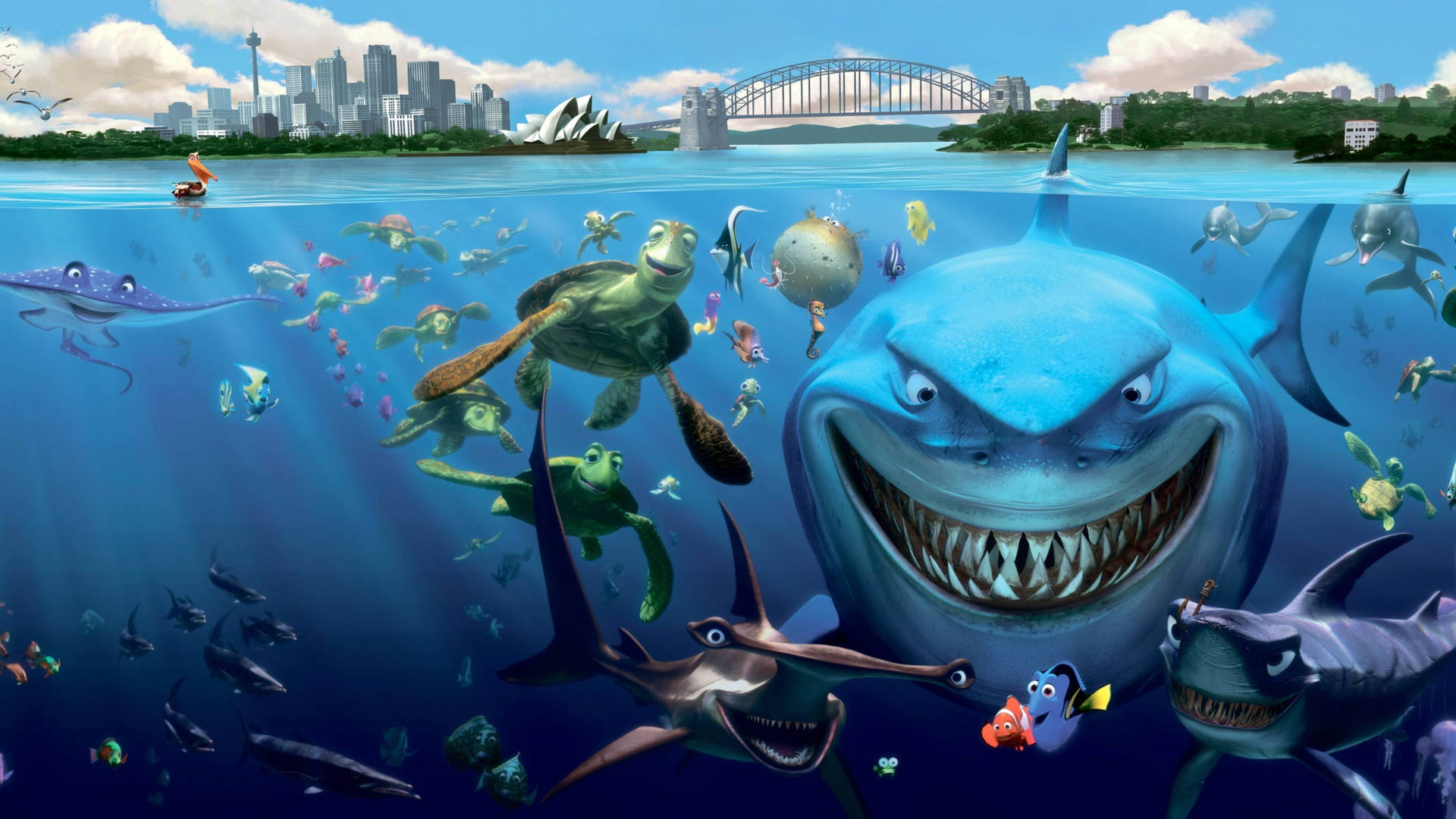 2560x1440 Disney Finding Nemo Cast Background
