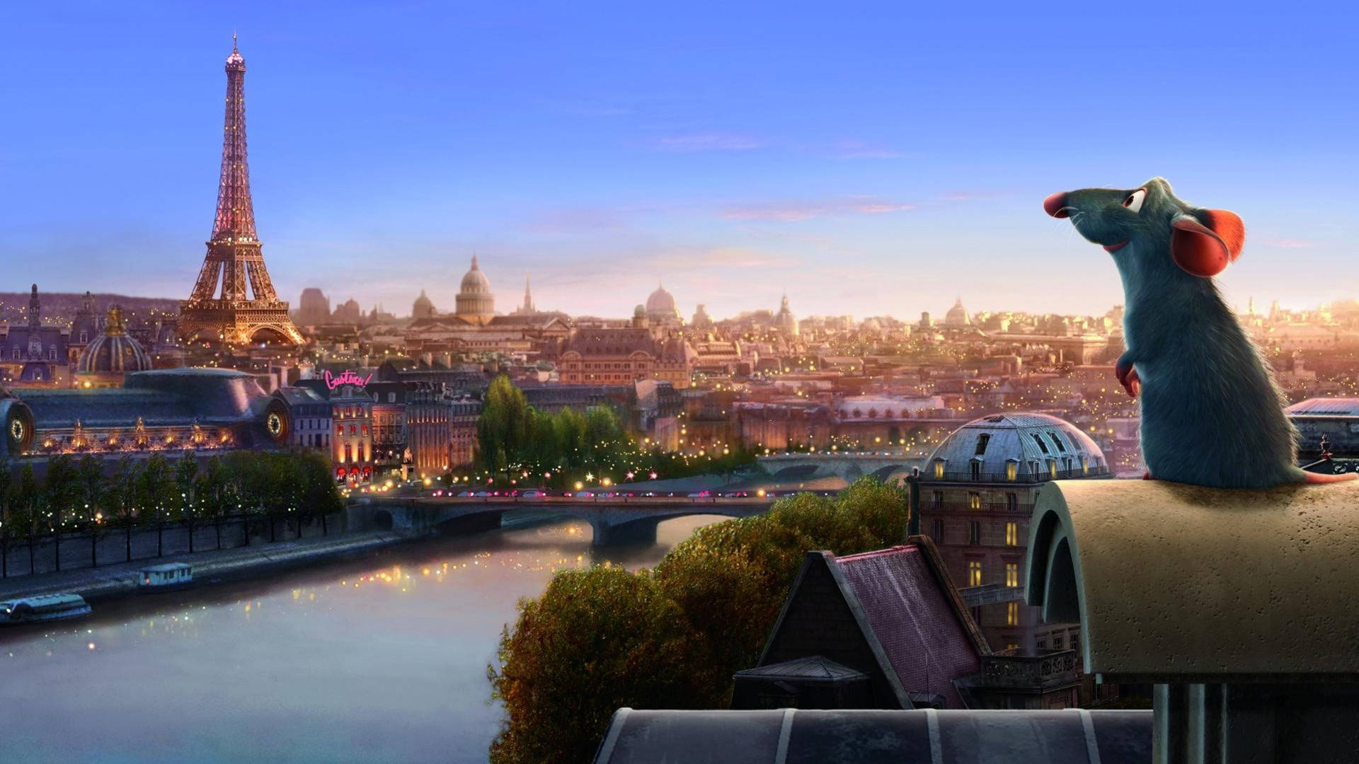 2560x1440 Disney Remy Eiffel Tower Background