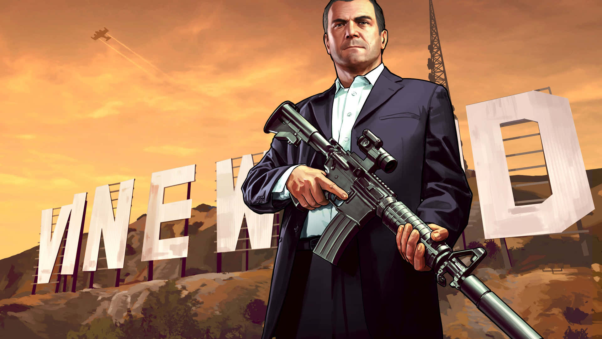 2560x1440 Gta 5 Protagonist Michael De Santa Background