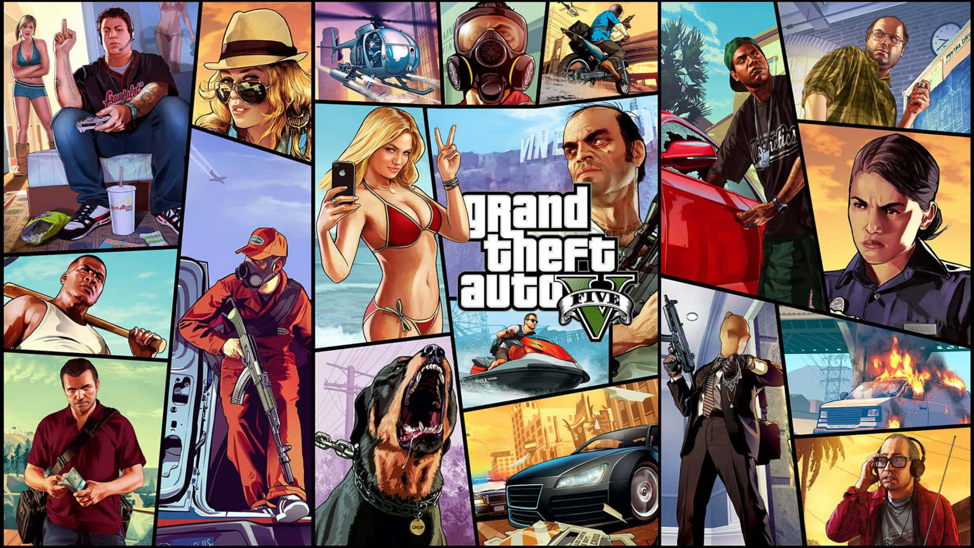 2560x1440 Gta 5 Various Scenes And Characters