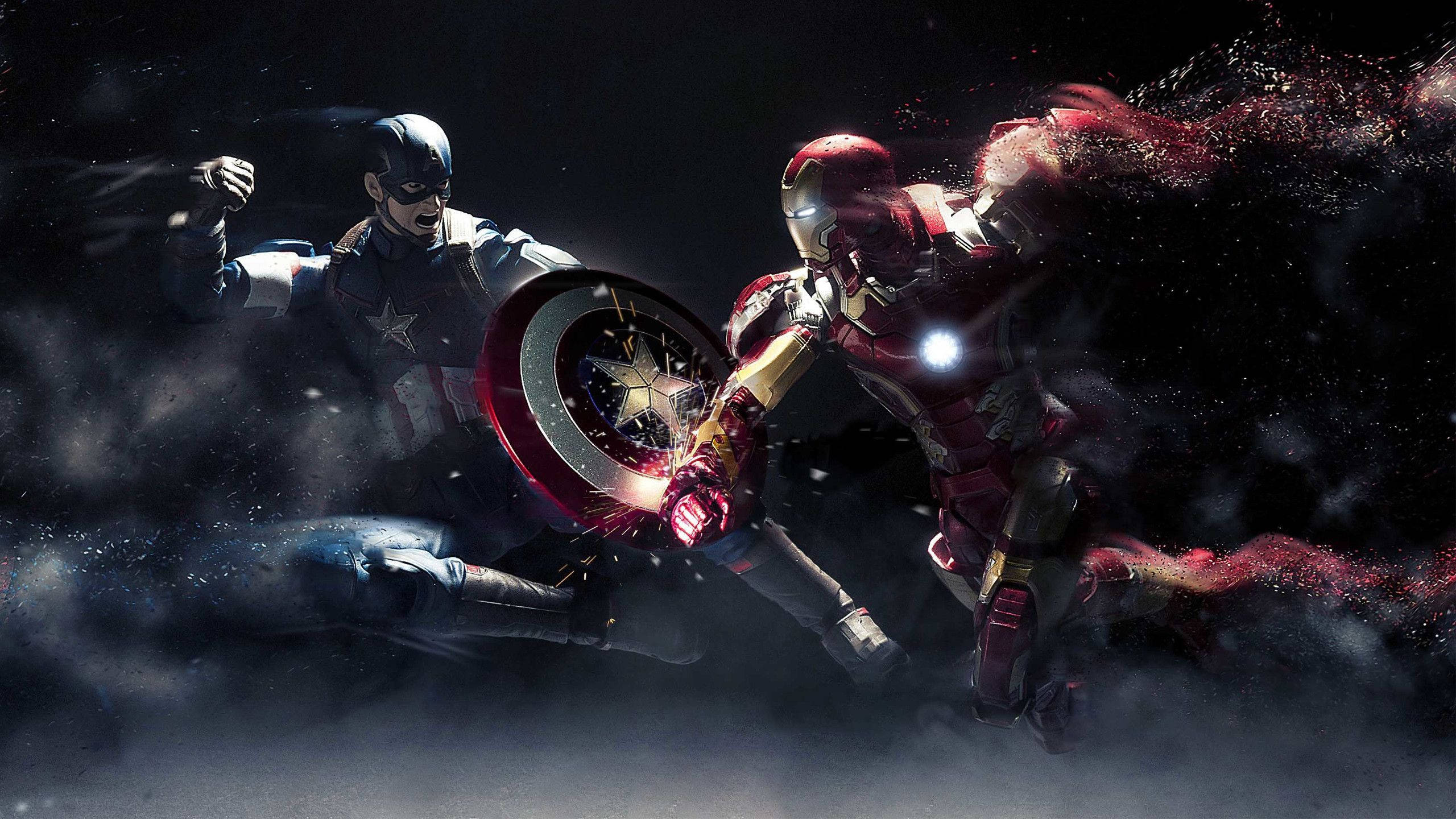 2560x1440 Marvel Captain America Vs Iron Man