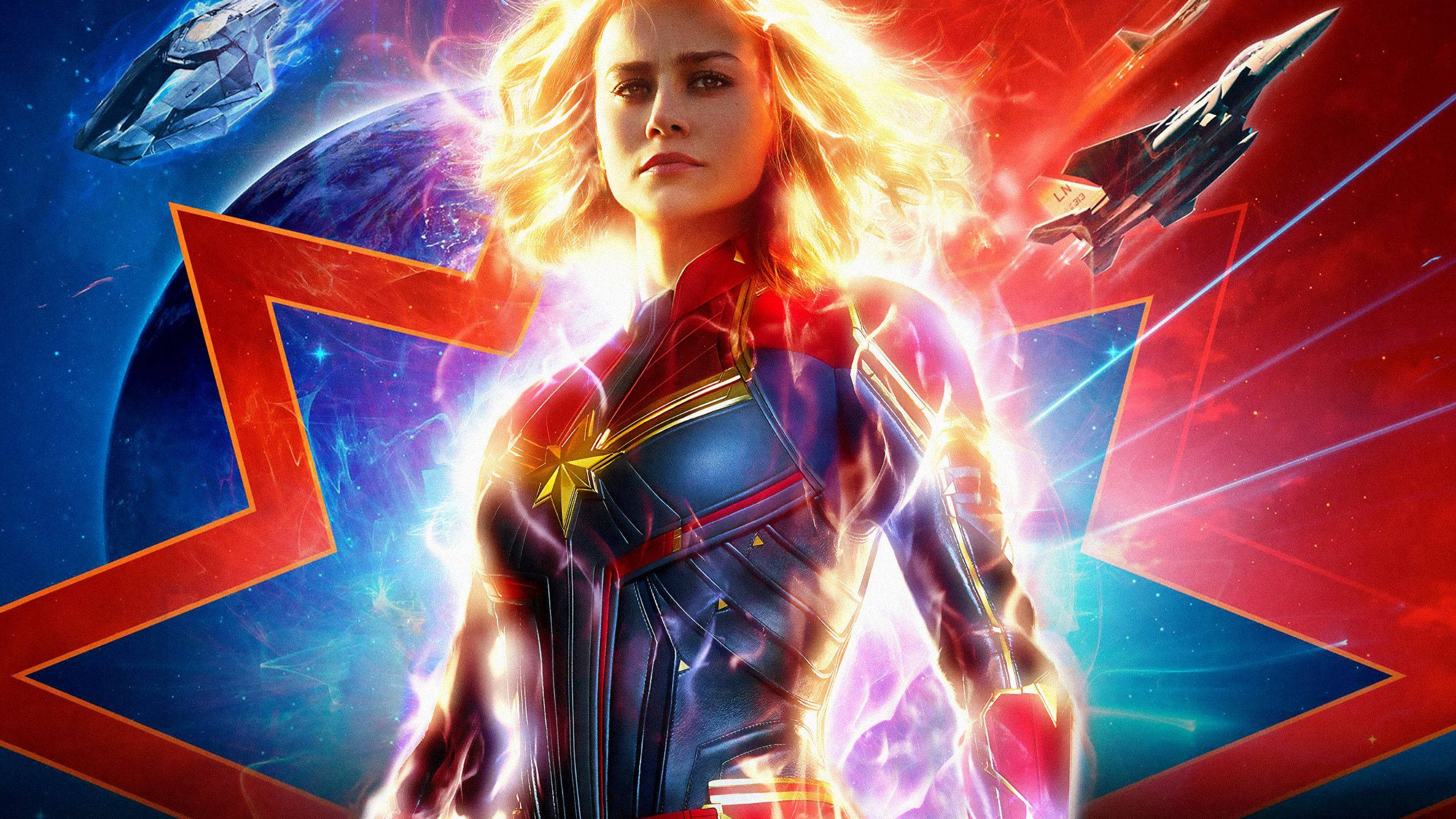 2560x1440 Marvel Captain Marvel Brie Larson Background