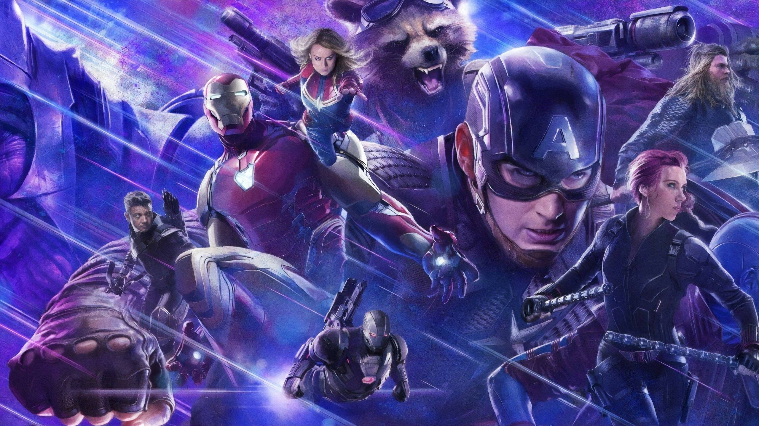 2560x1440 Marvel Purple Aesthetic Heroes Background
