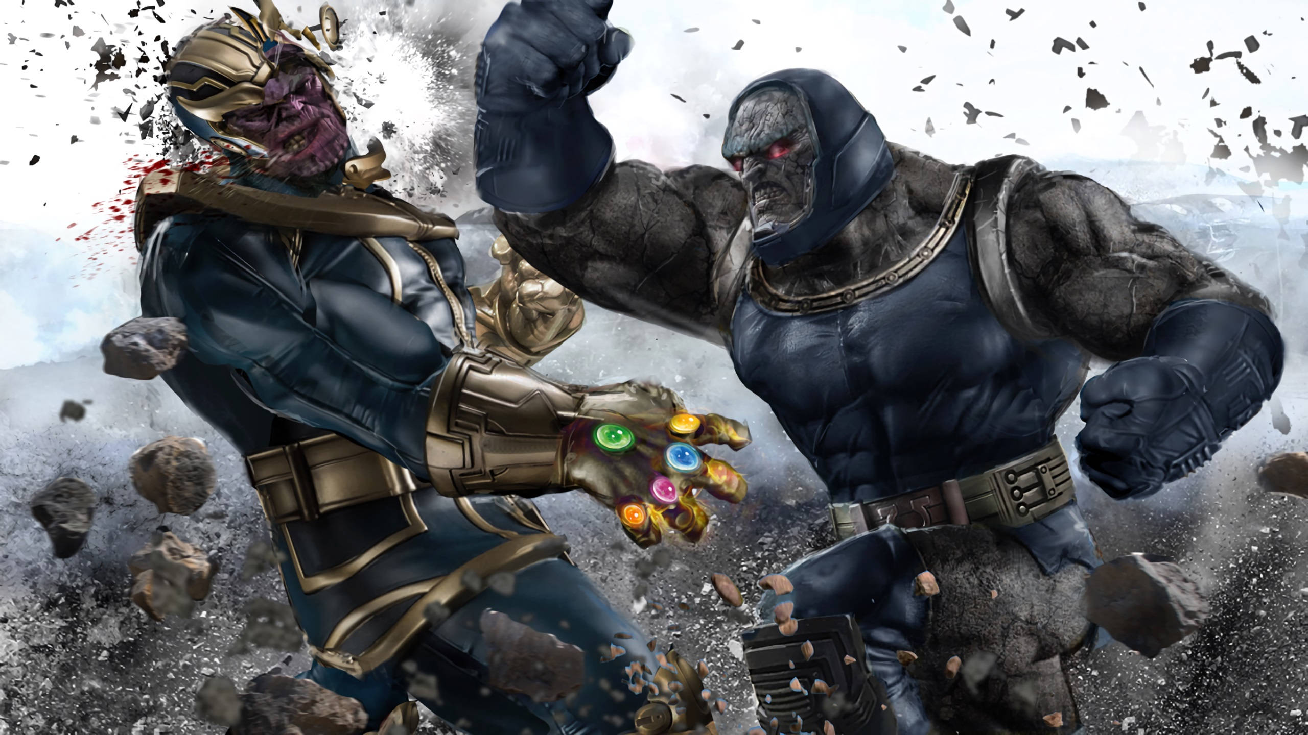 2560x1440 Marvel Thanos Vs Darkseid Background