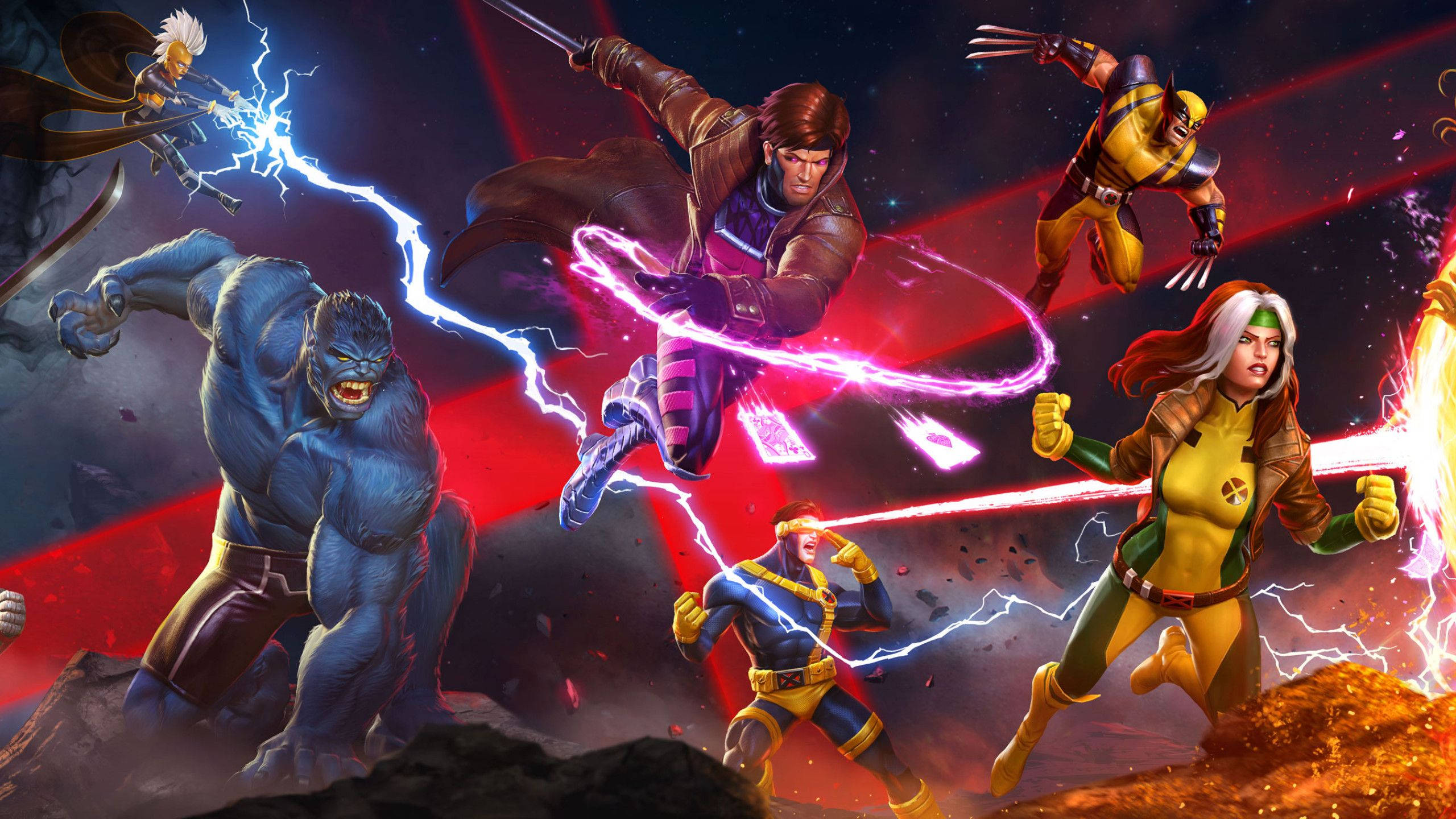 2560x1440 Marvel X-men Fighting Background