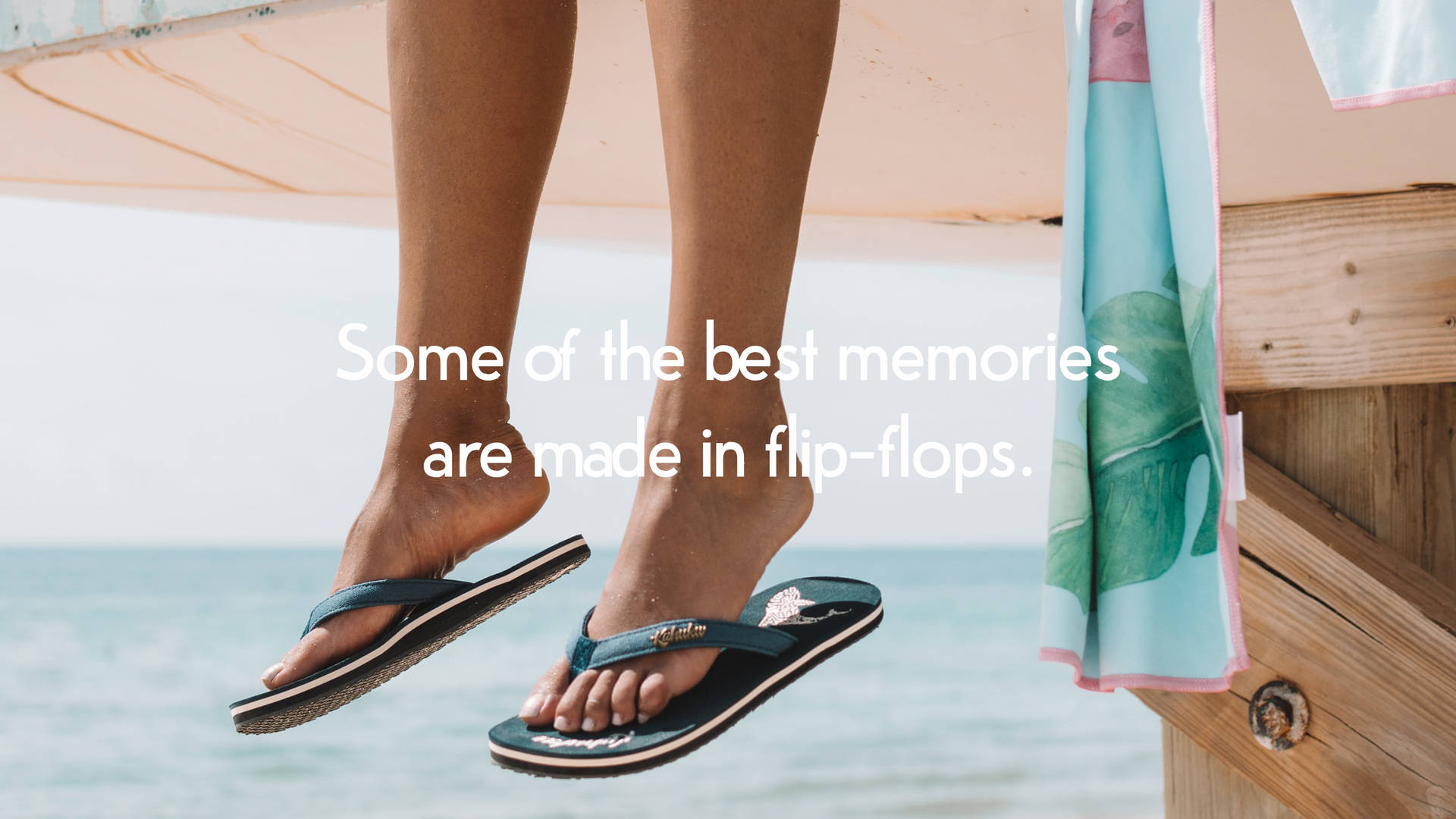 2560x1440 Summer Flip Flops Quote Background