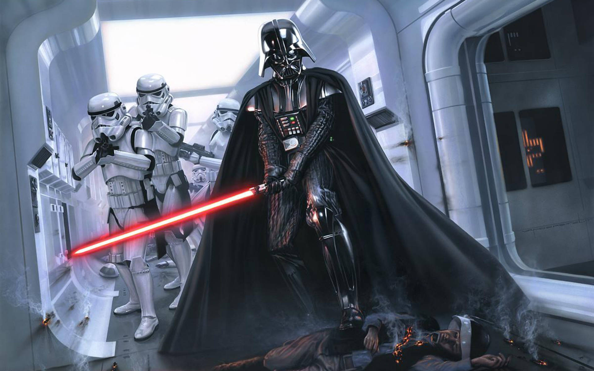 2560x1600 Star Wars Darth Vader And Stormtroopers Background