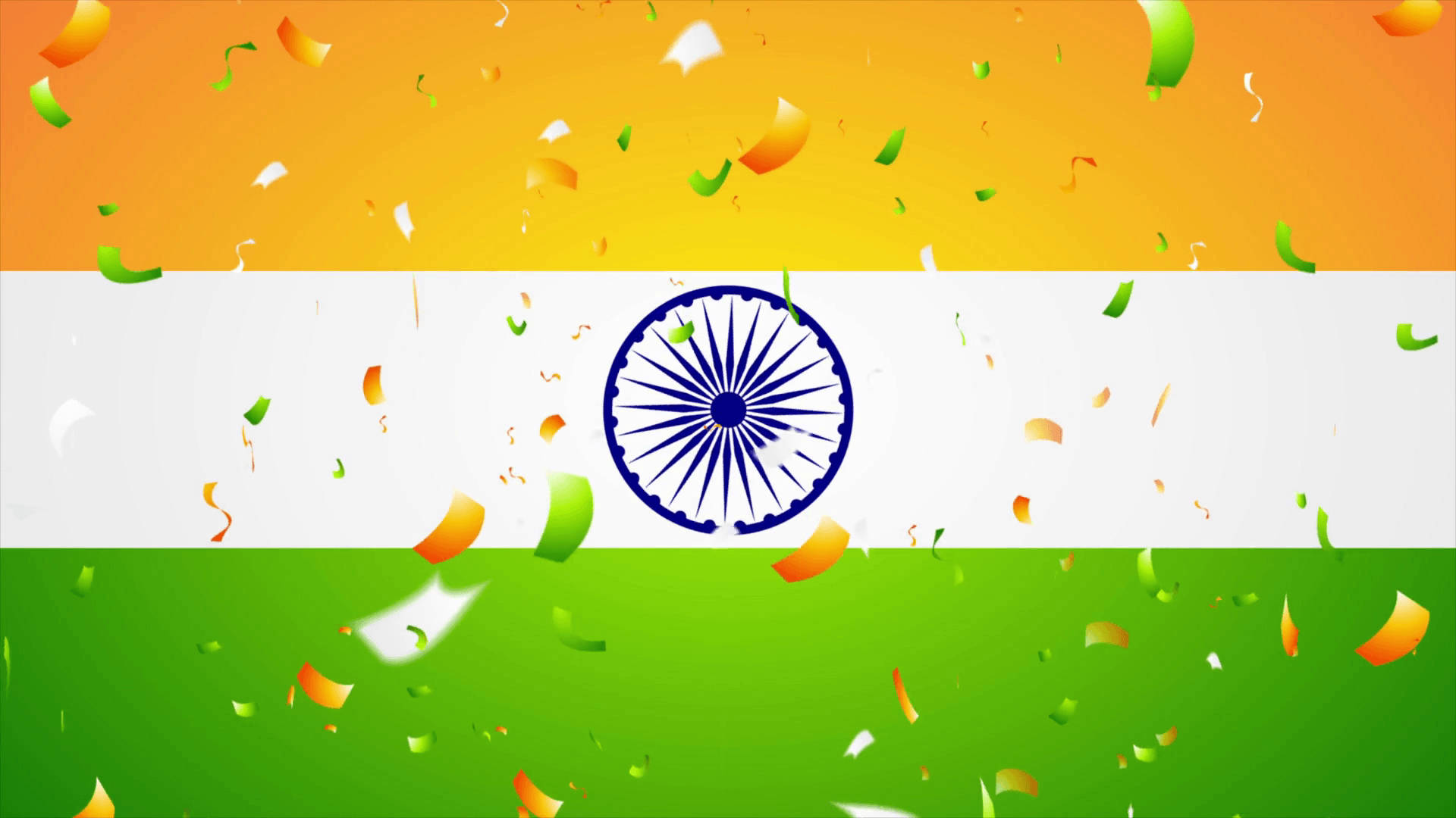 26 January Indian Flag With Confetti Background