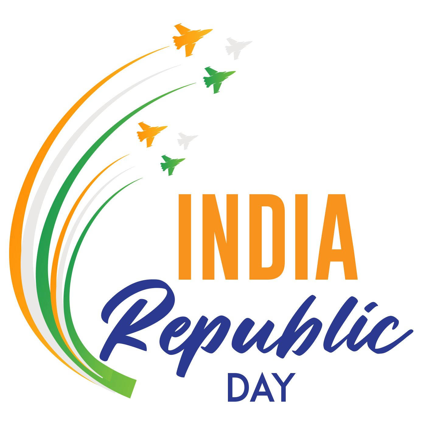 26 January Indian Republic Vector Planes Background