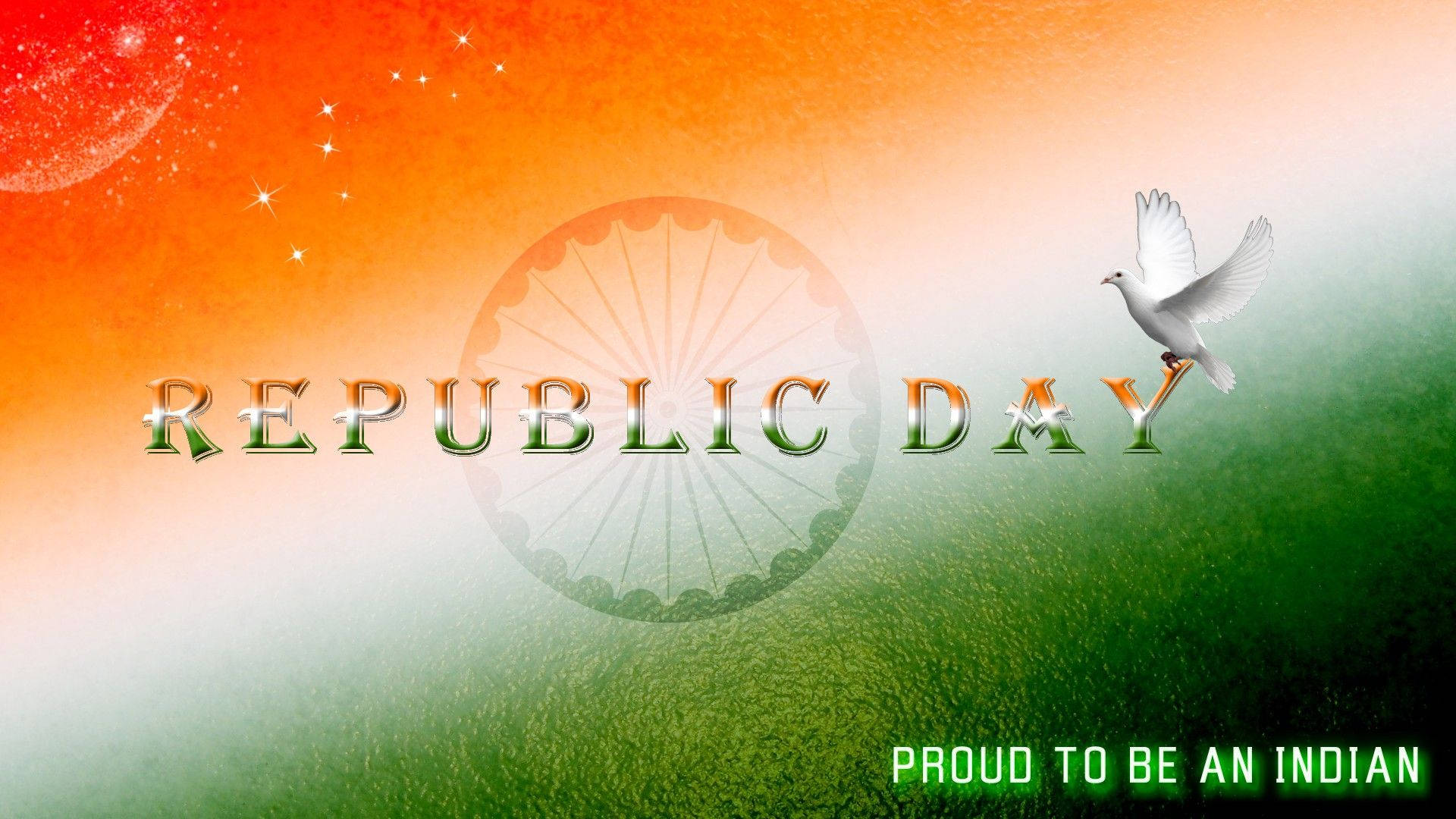 26 January Republic Day Gradient With Dove