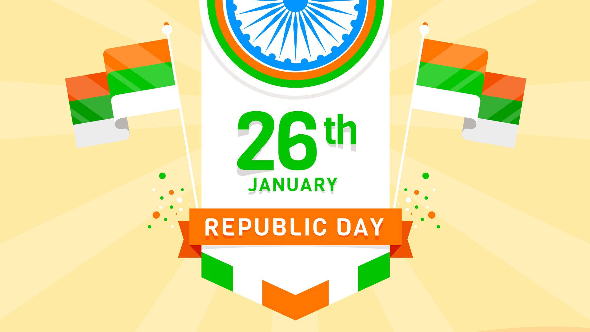 26 January Republic Day Indian Flag Design Background