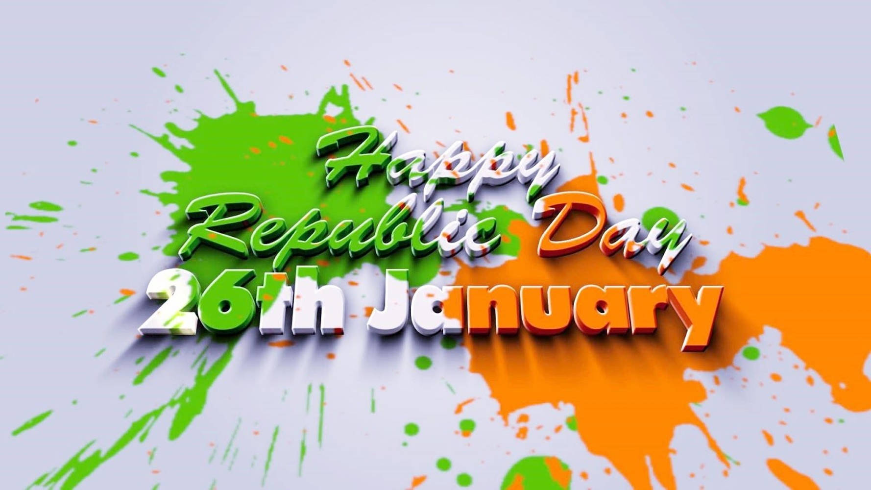 26 January Splattered Orange And Green Design Background