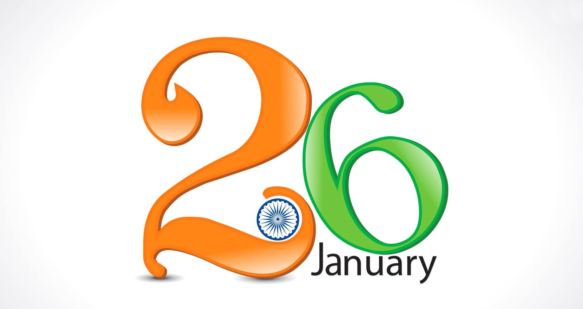 26 January Typography On White Background Background