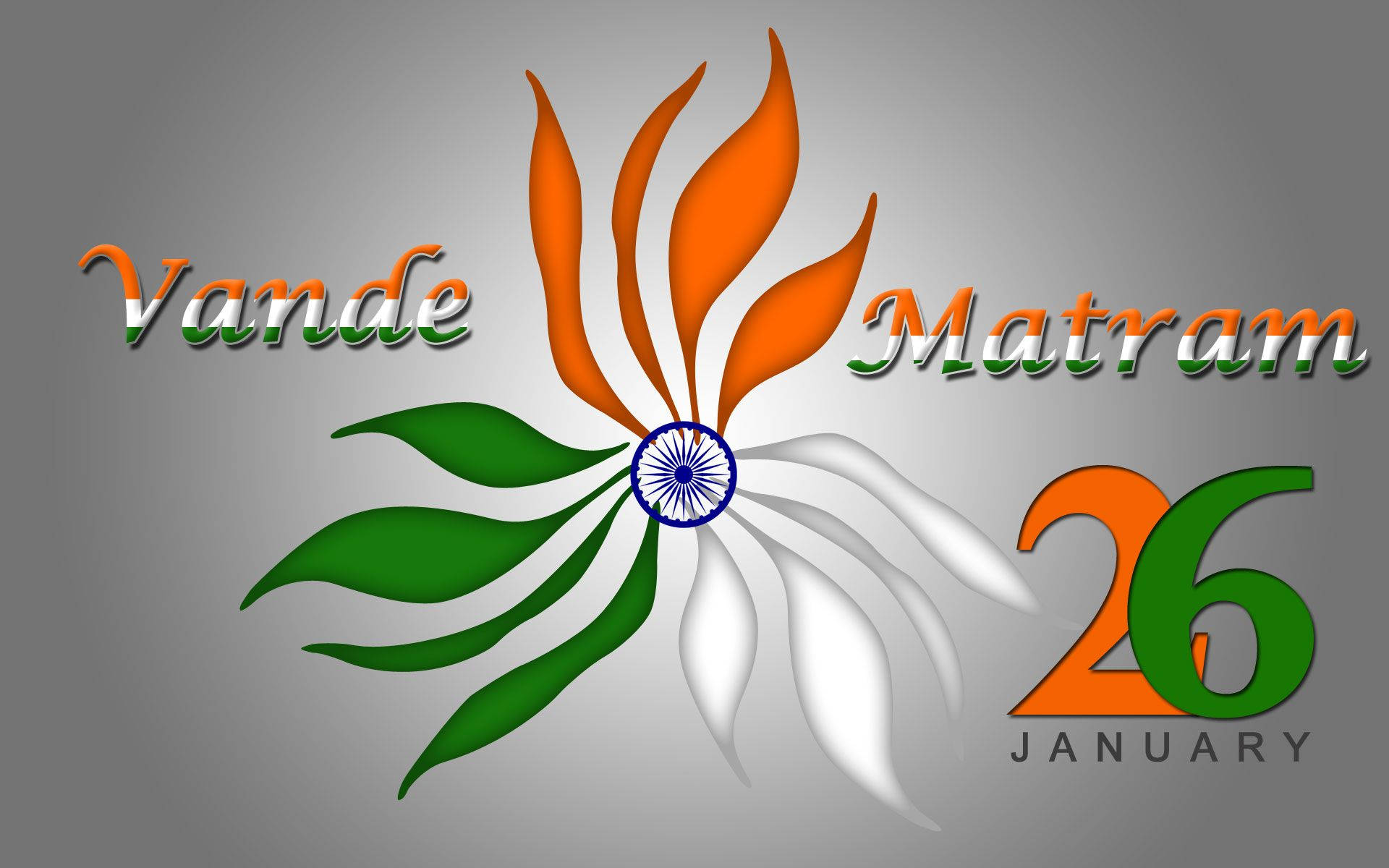 26 January Vande Matram On Gray Background Background