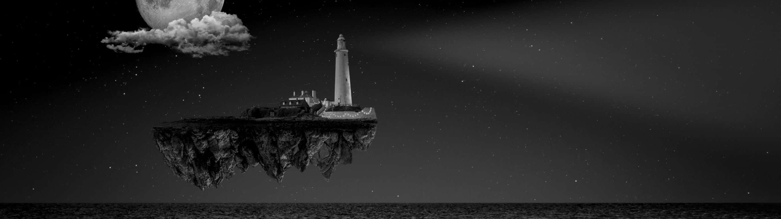 2732 X 768 Floating Lighthouse Background