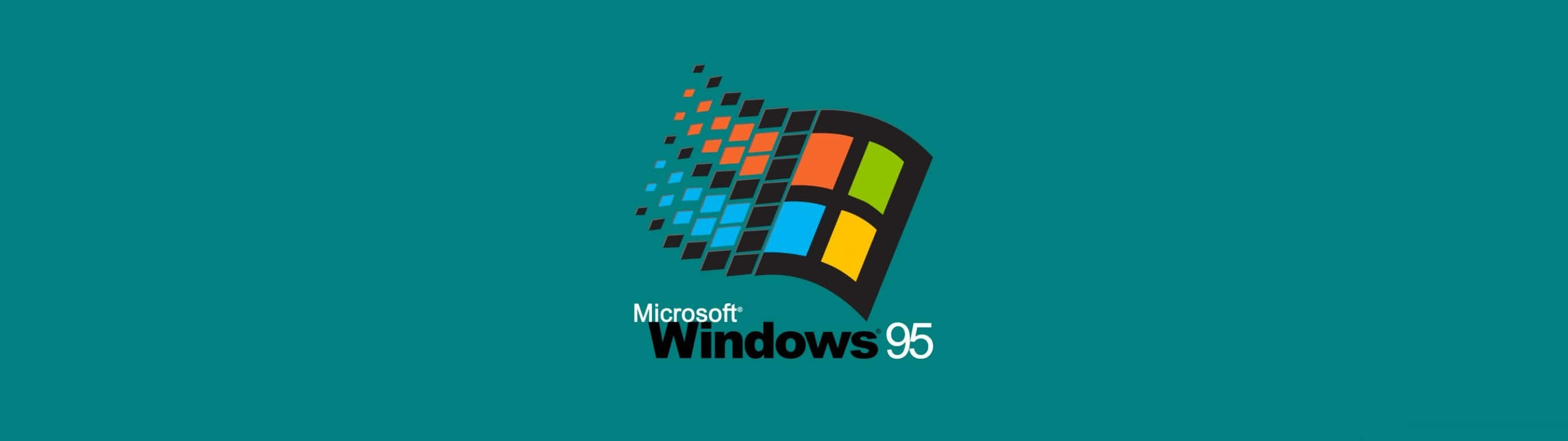 2732 X 768 Windows 95 Aqua Background