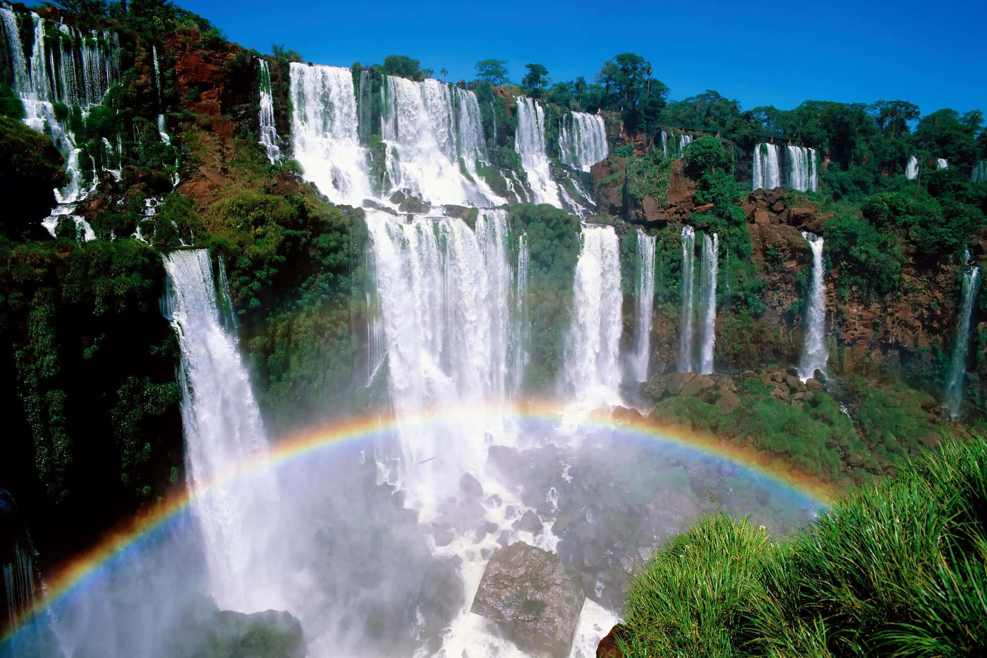 275 Separate Cascades Iguazu Falls Background