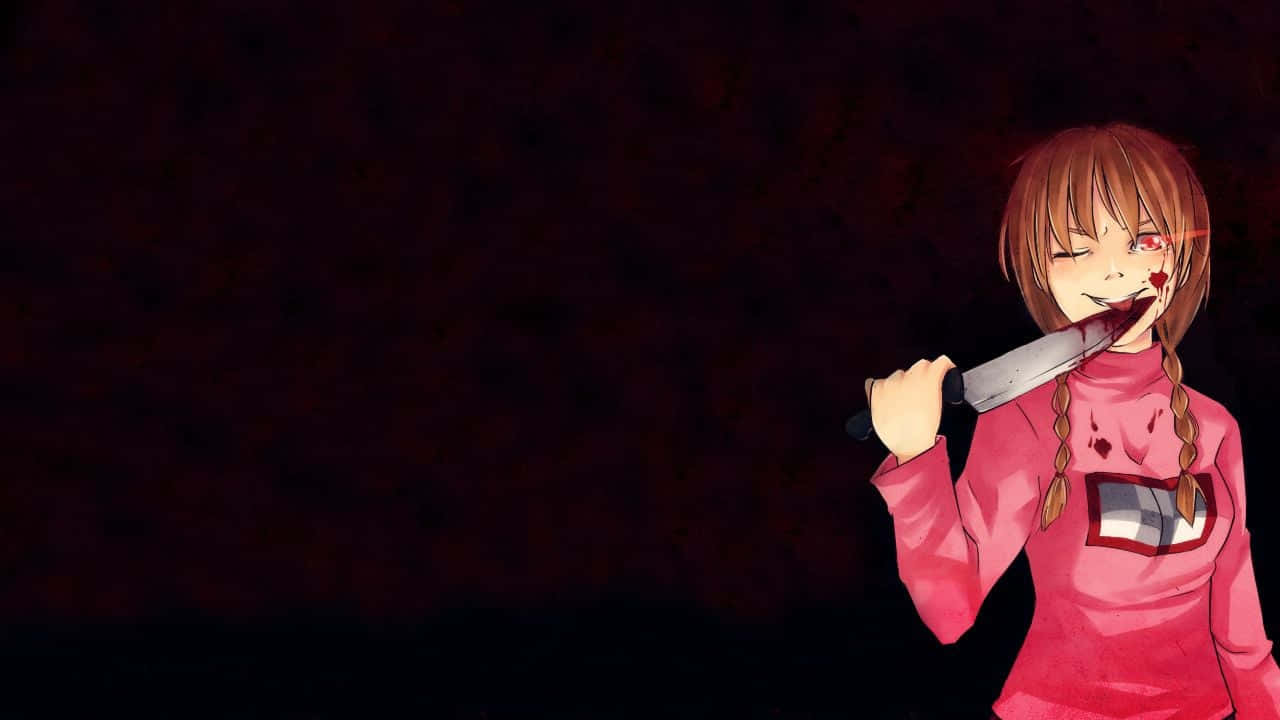 2d Anime Graphic With Bold Black And Red Colors Background