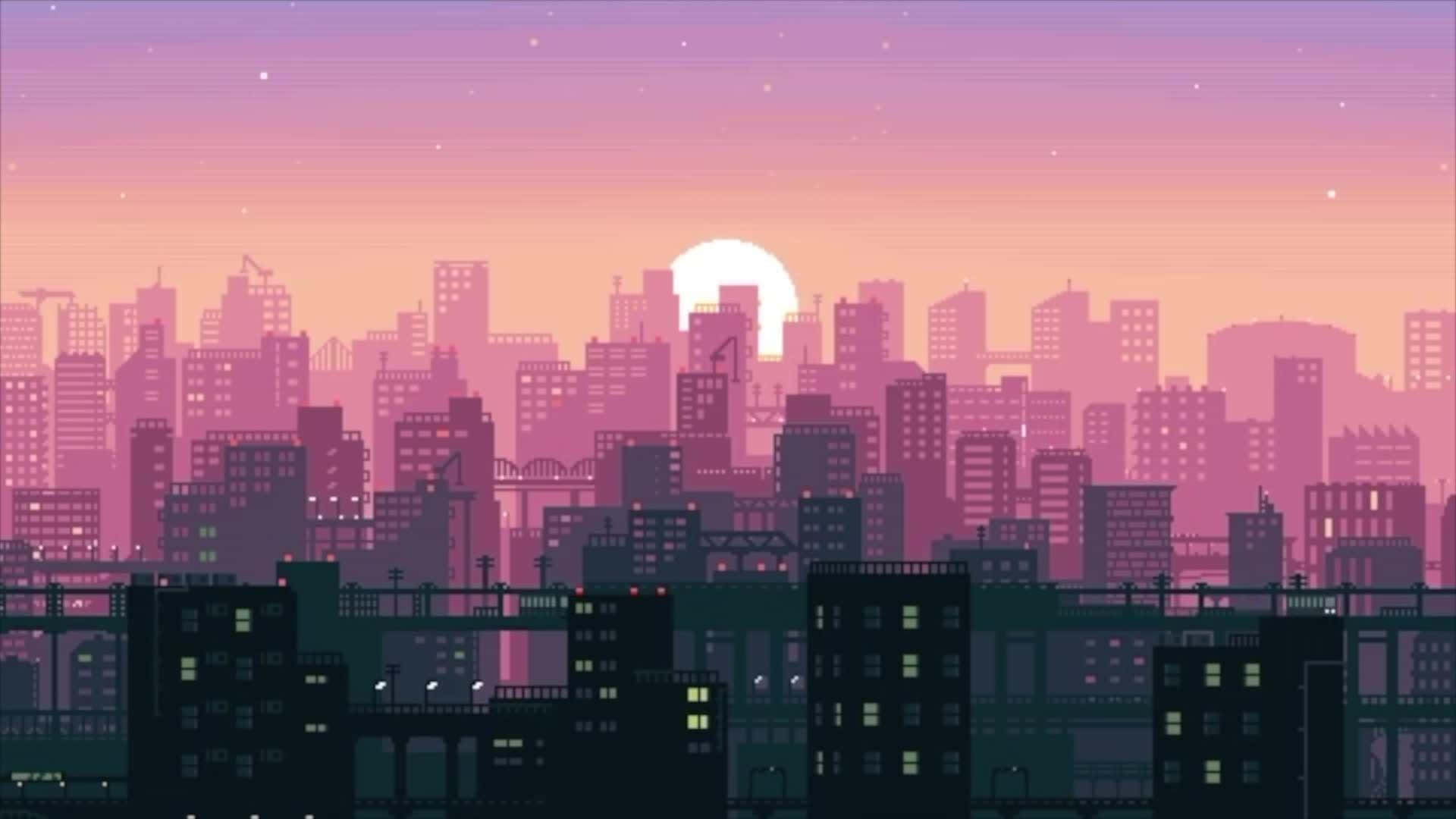 2d City Lo Fi Desktop Background