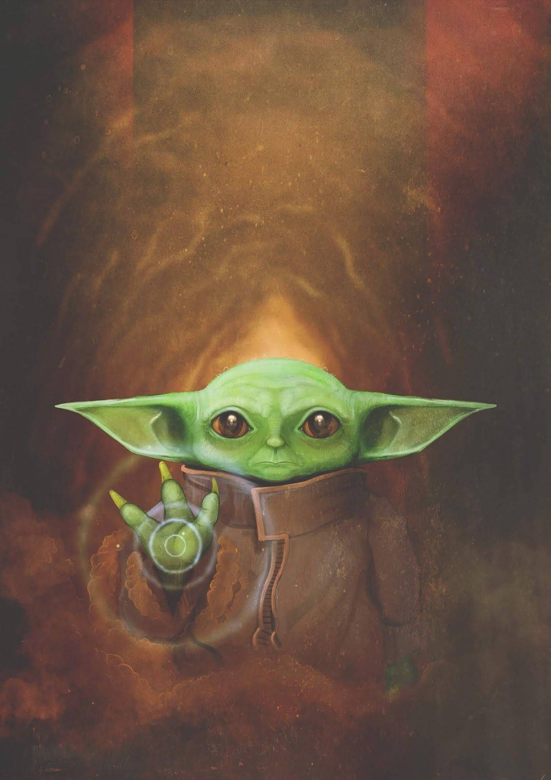 2d Fan Art Baby Yoda Background