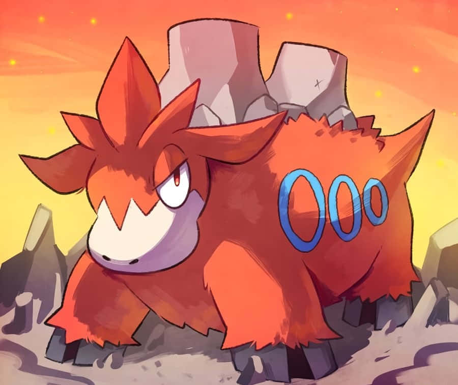 2d Illustration Of Camerupt Pokemon Background