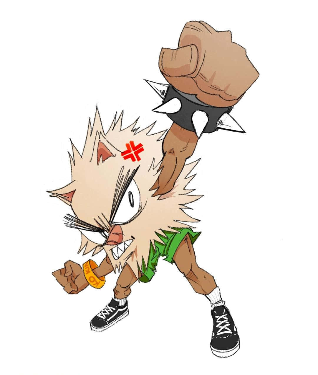 2d Illustration Of Punk Primeape Background