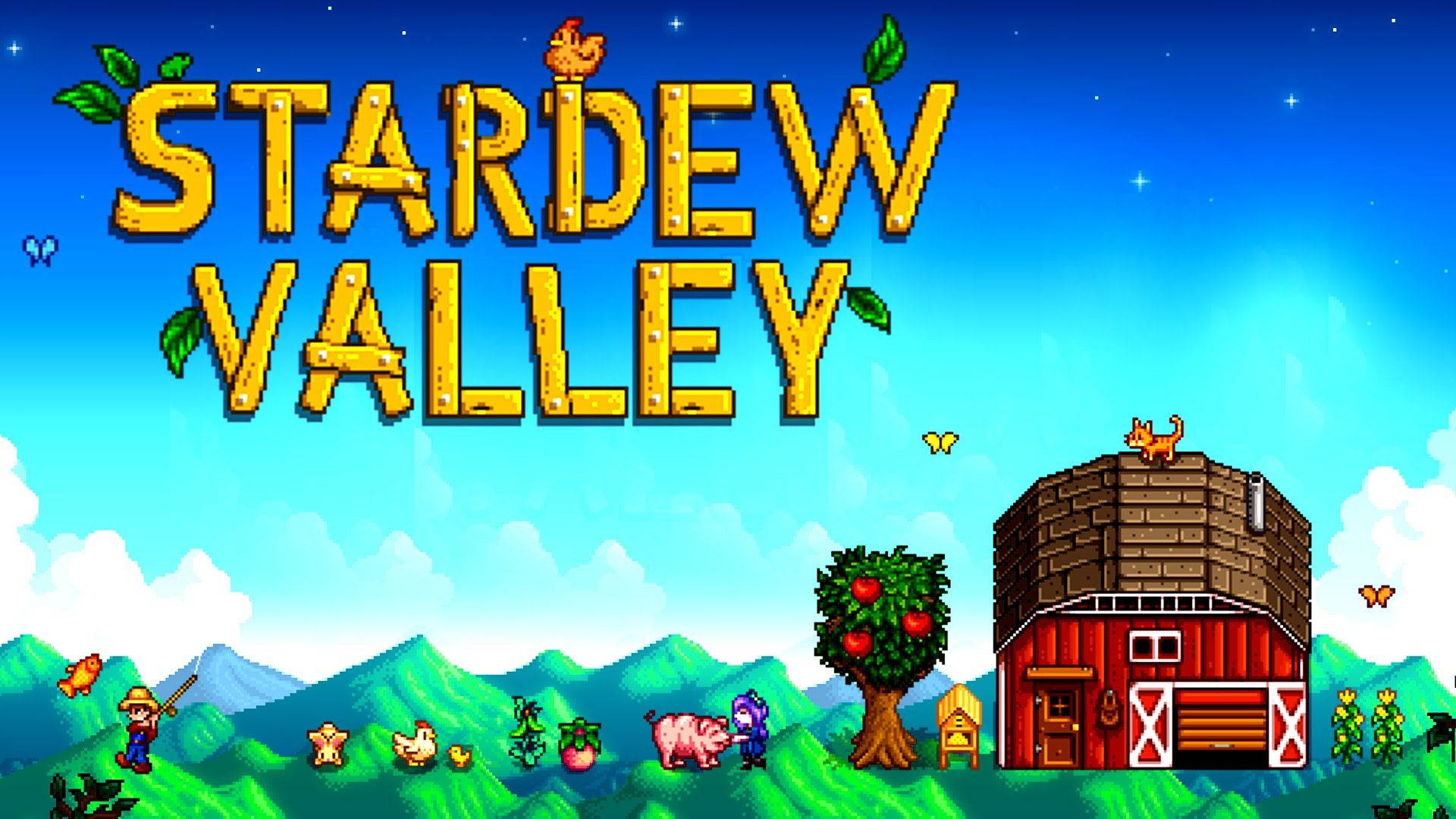 2d Stardew Valley Game Logo Poster Background