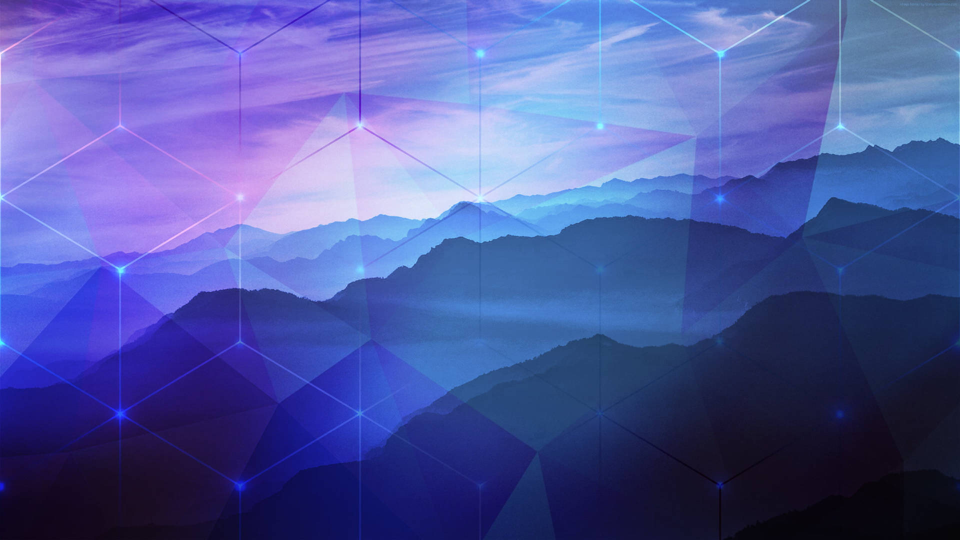 2k Low Poly Purple Mountains Background