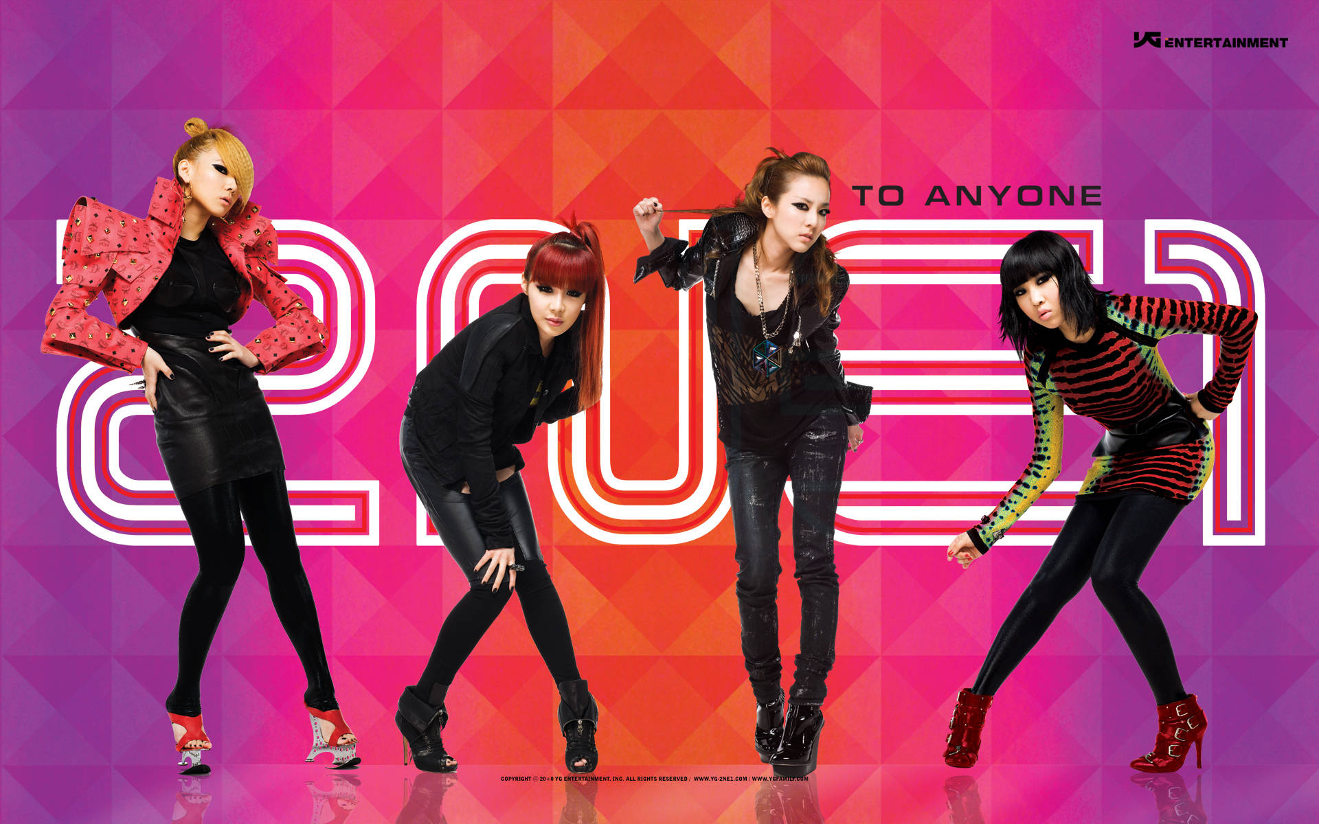 2ne1 K-pop Neon Poster Background