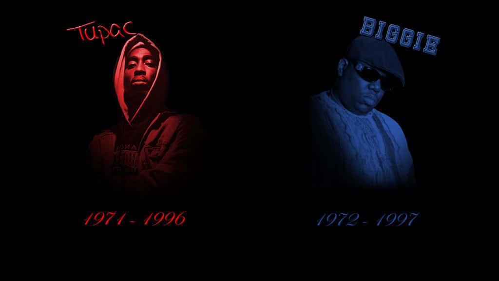 2pac And Biggie - Legends Of The Hip Hop Scene Background