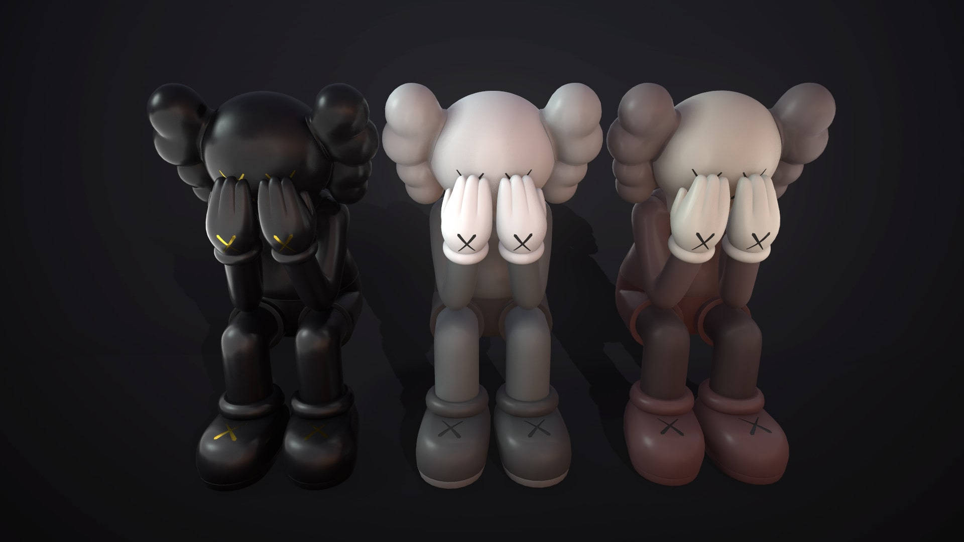 3 Crying Companions Kaws Pc