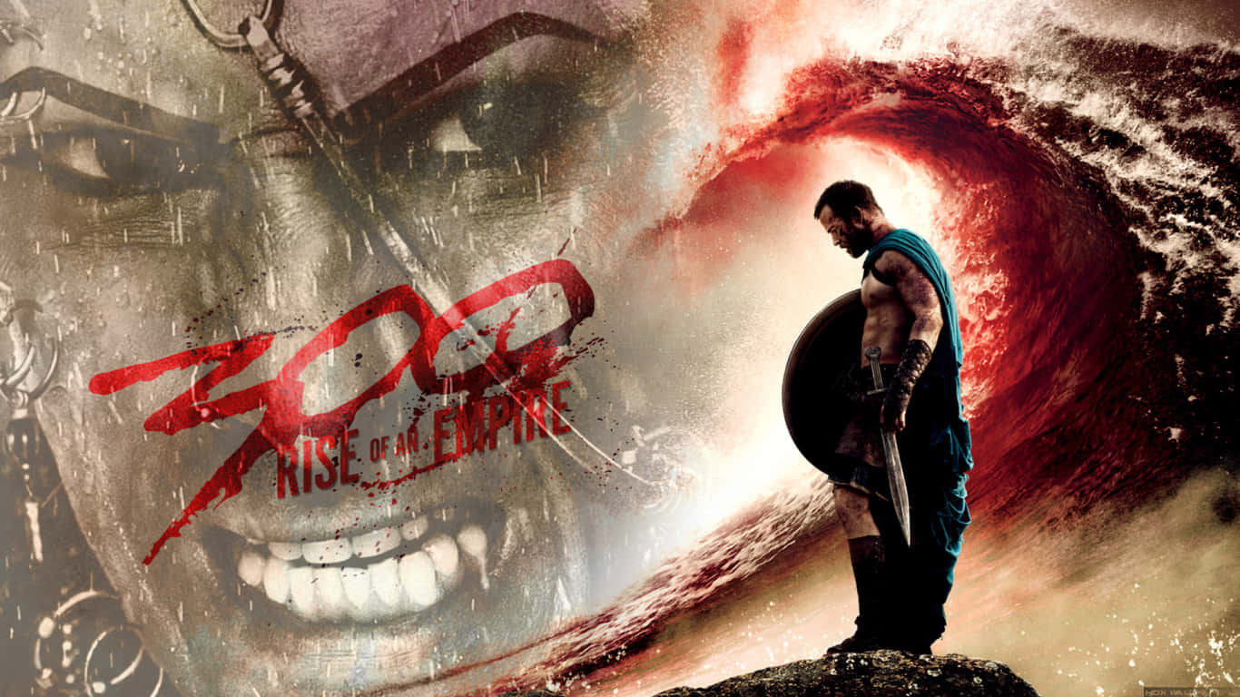 300 Movie Poster With Xerxes And Themistocles Background