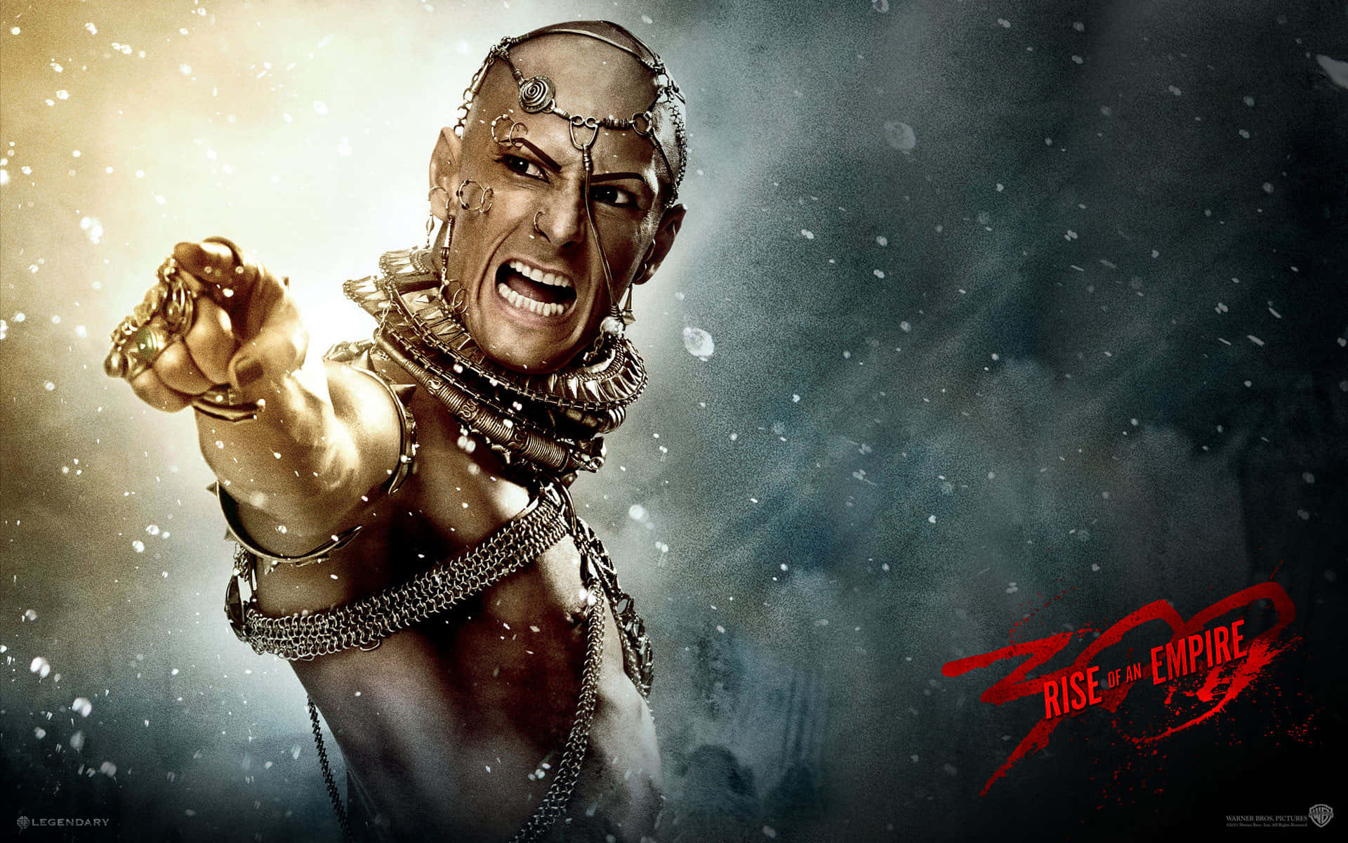 300 Movie Poster With Xerxes I Of Persia Background