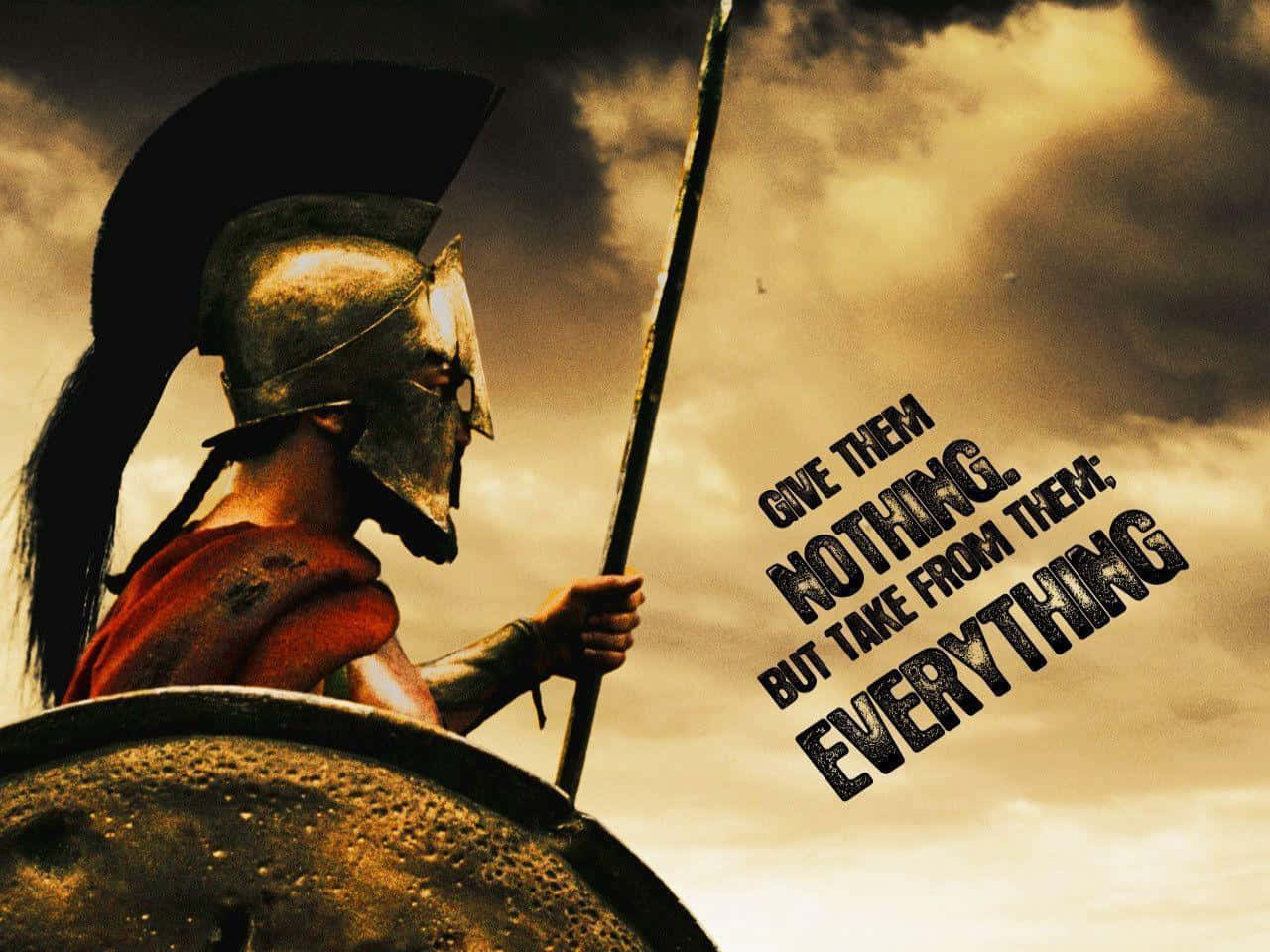 300 Movie Warrior And A Tagline Background