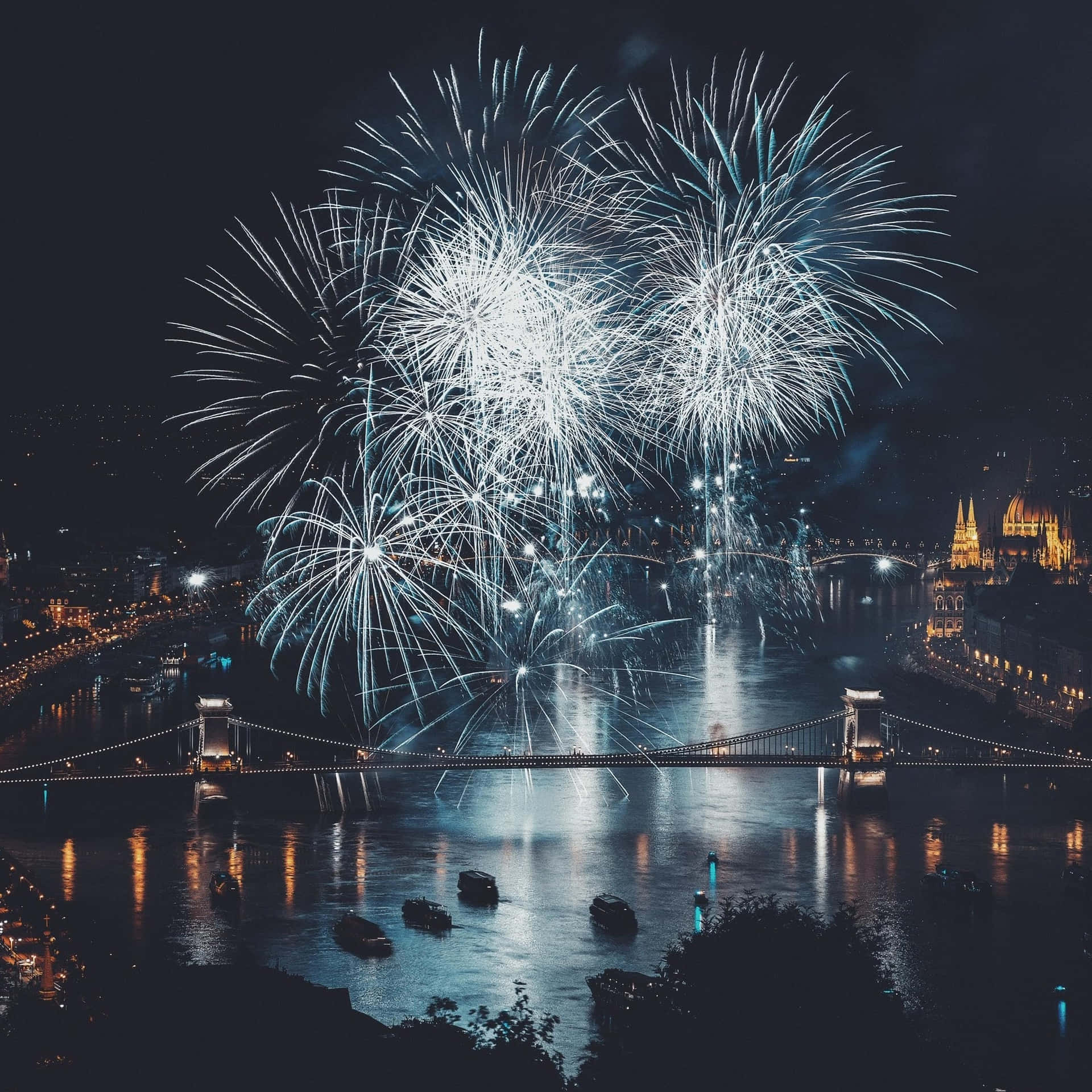 3000x3000 Fireworks Display Background