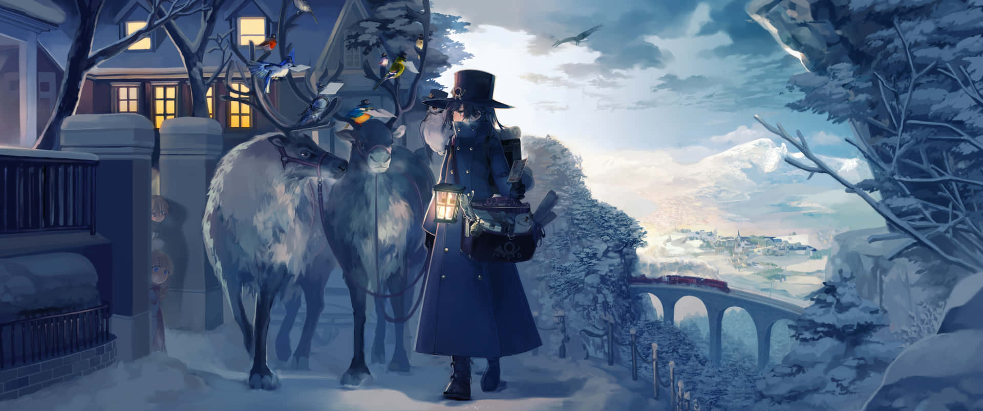 3440x1440 Anime Winter Background