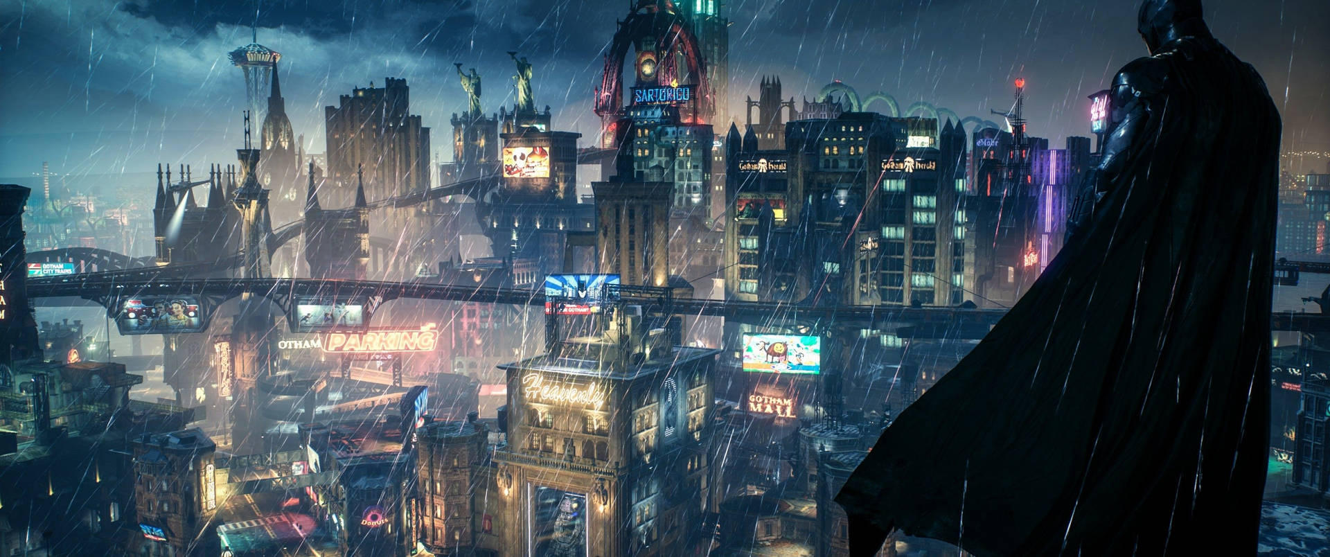 3440x1440 City Batman: Arkham Background