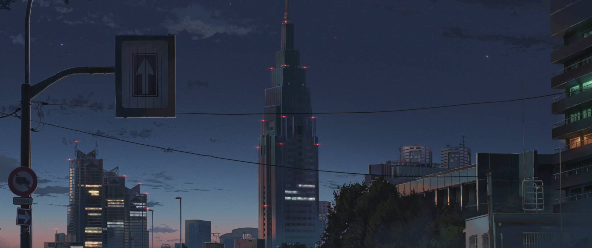 3440x1440 City Kimi No Nawa Anime Background