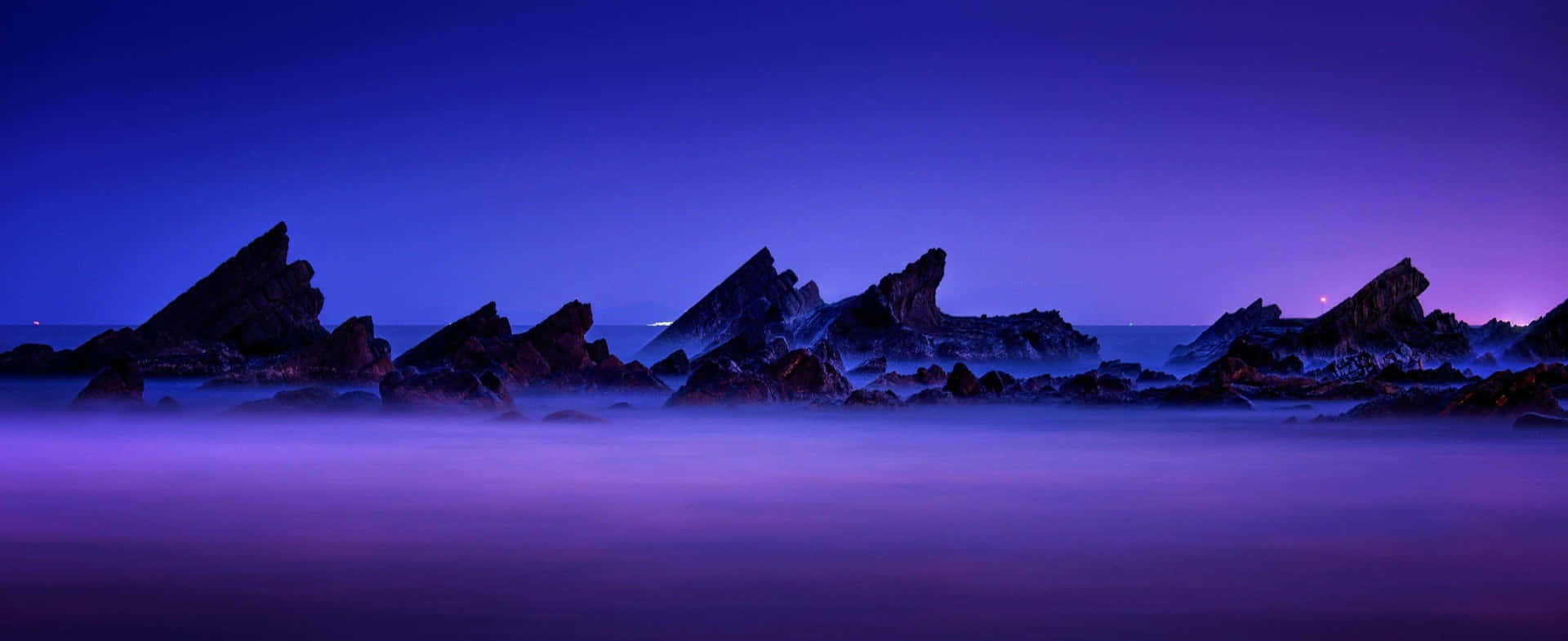 3440x1440 Hd Rocky Purple Coast Background