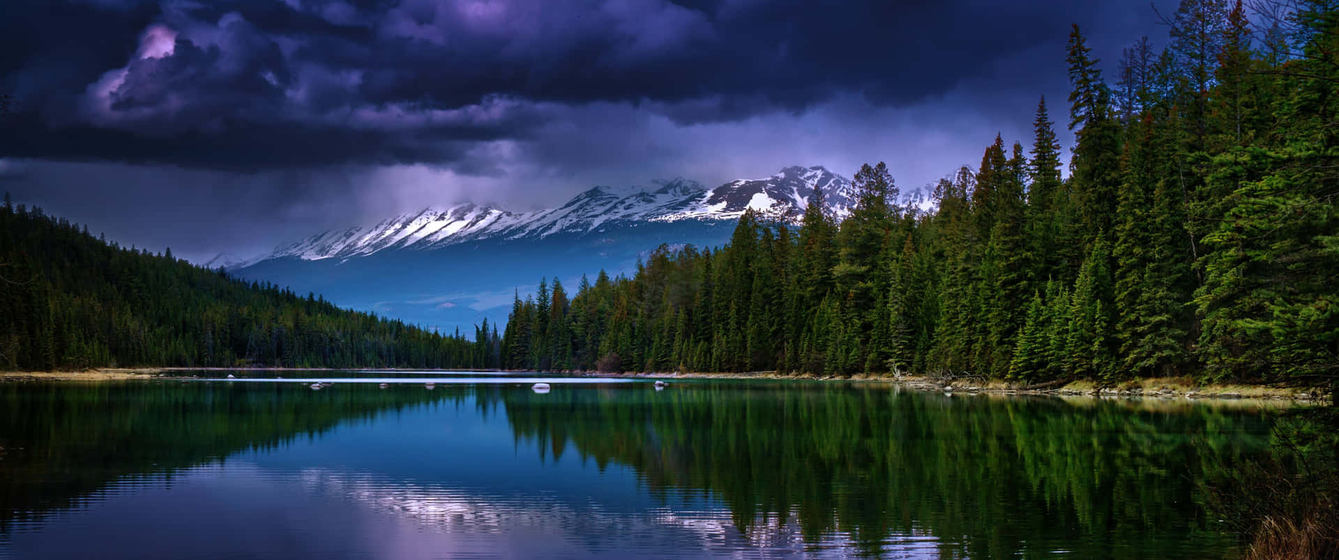 3440x1440 Hd Skyline-silver Lake Background