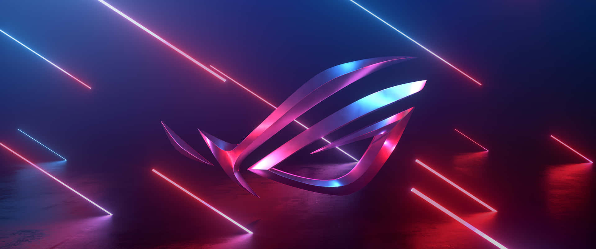 3440x1440 Neon Art Republic Of Gamers Logo Background