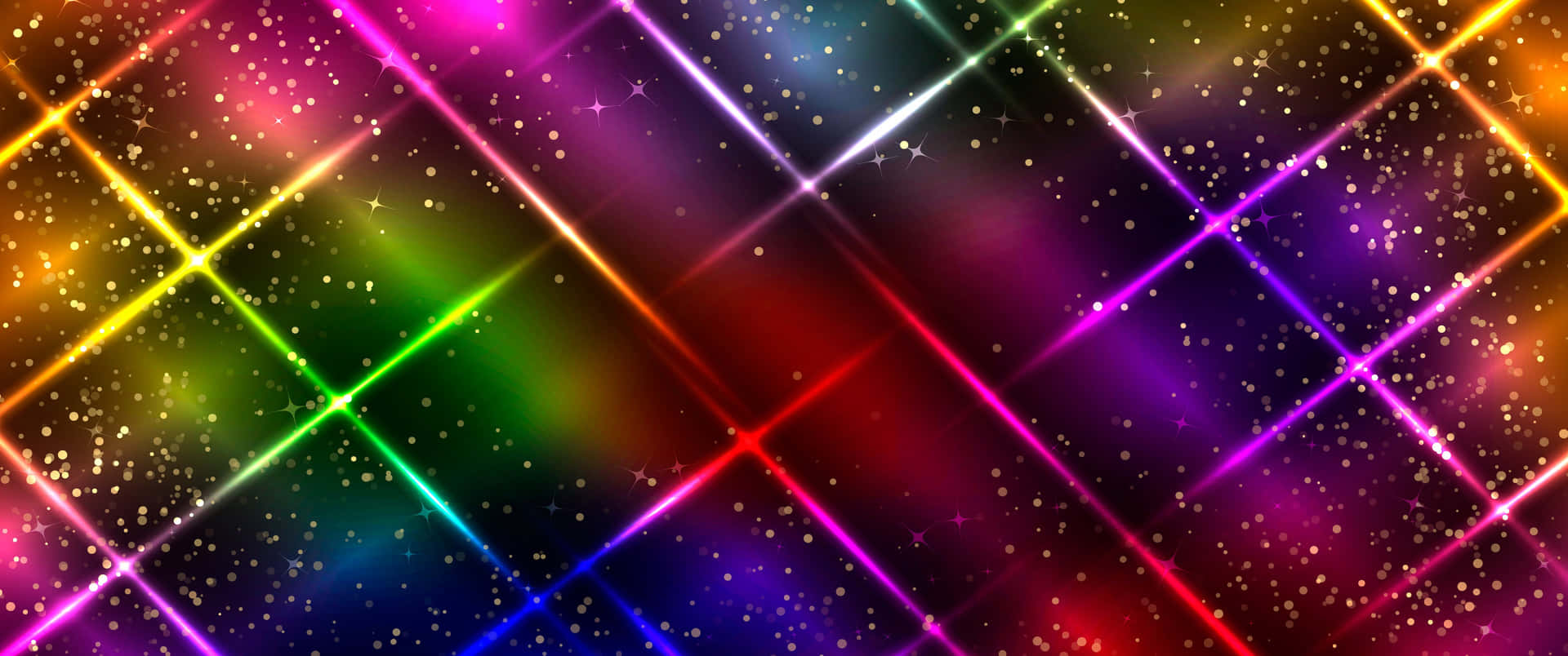 3440x1440 Neon Color Lines Art Background