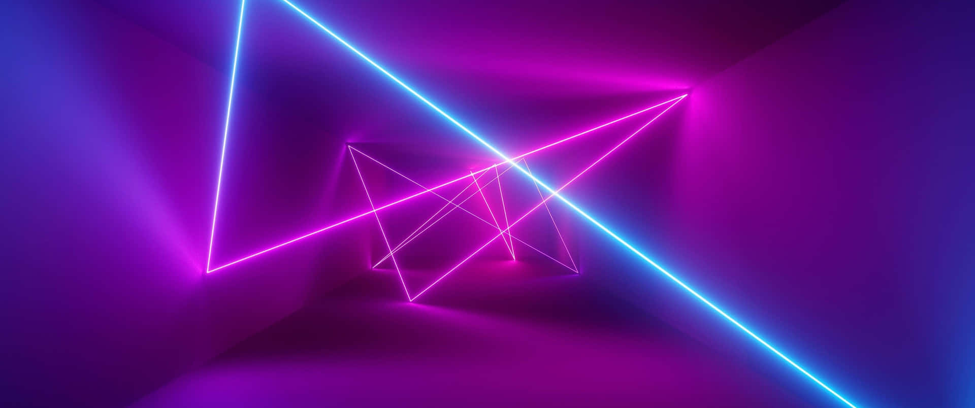 3440x1440 Neon Laser Lights Pink Background