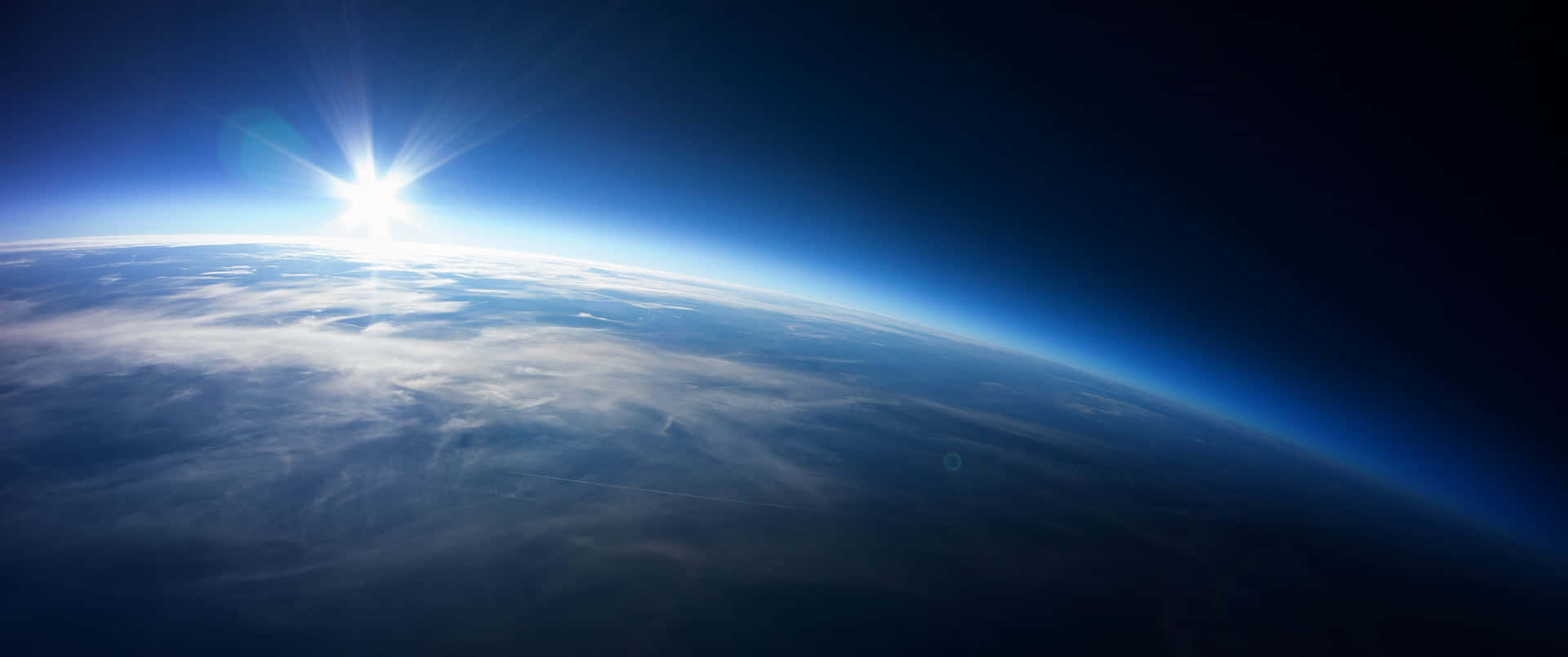 3440x1440 Space Earth Surface And Ozone Layer Background