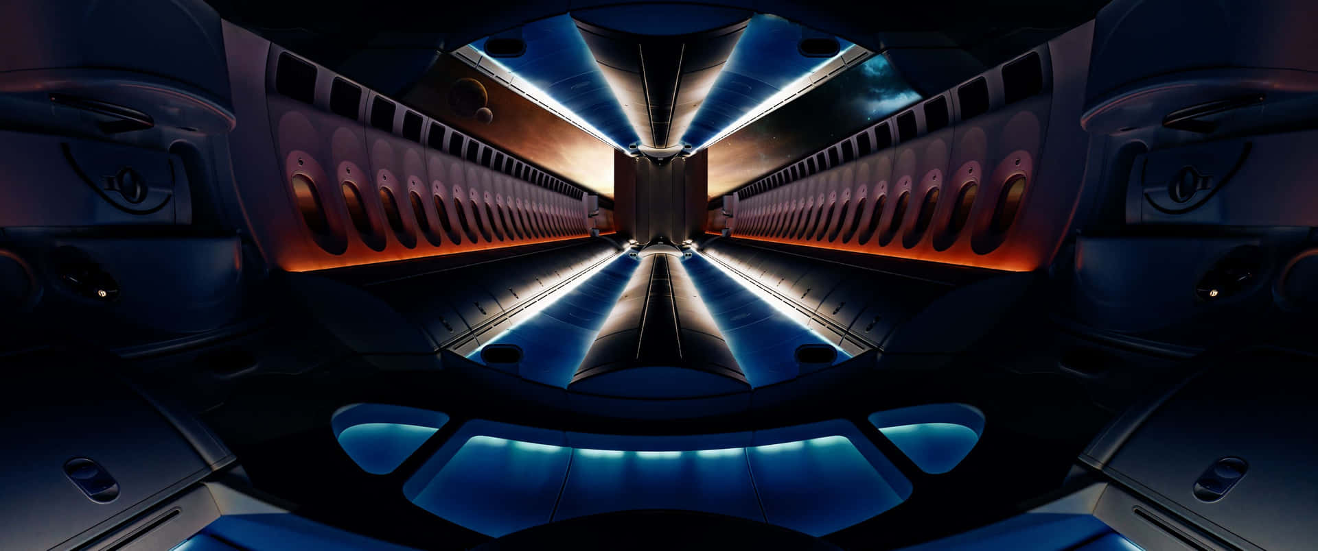 3440x1440 Space Tour Of Space Tunnel Atomium Brussels Background