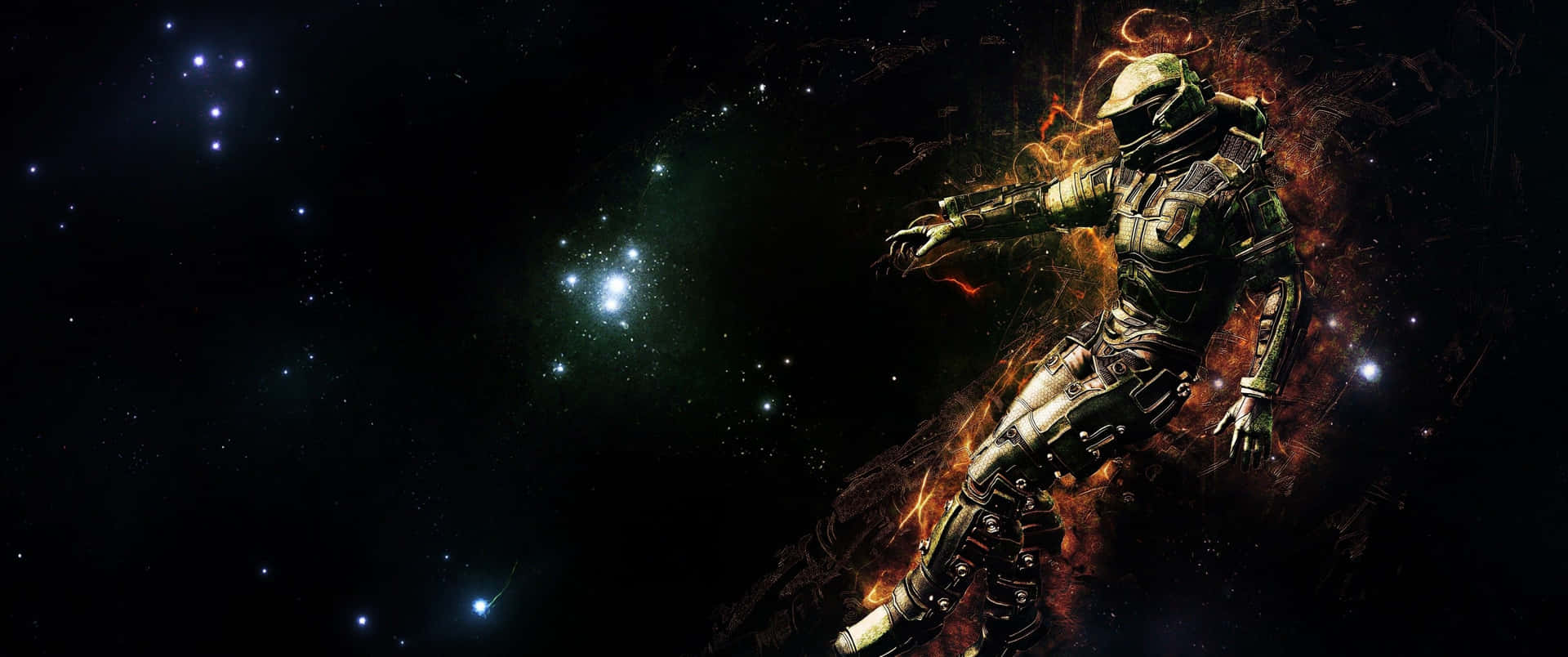 3440x1440 Space With Astronaut In Outer Space