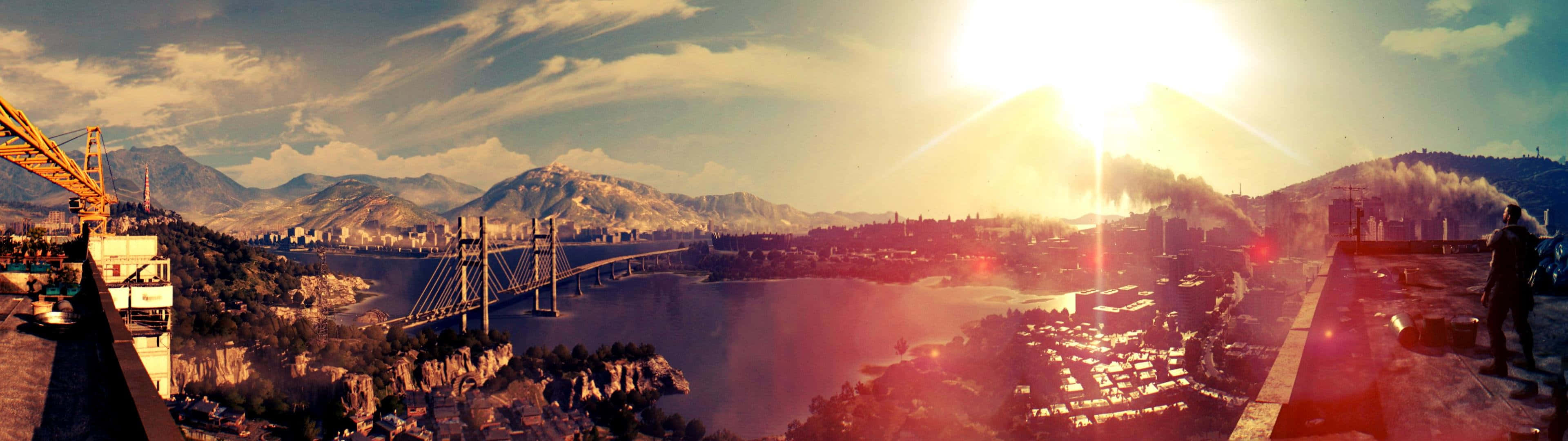 3840 X 1080 Gaming Dying Light Panoramic Shot Background