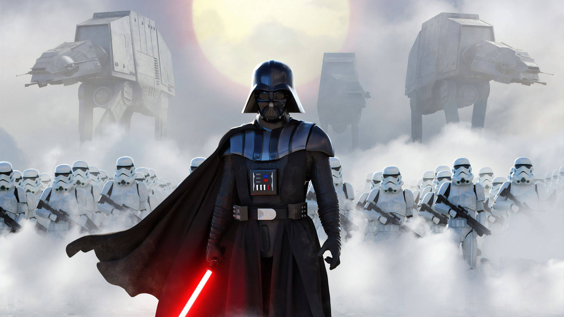 3840 X 2160 Star Wars Vader Stormtroopers Background